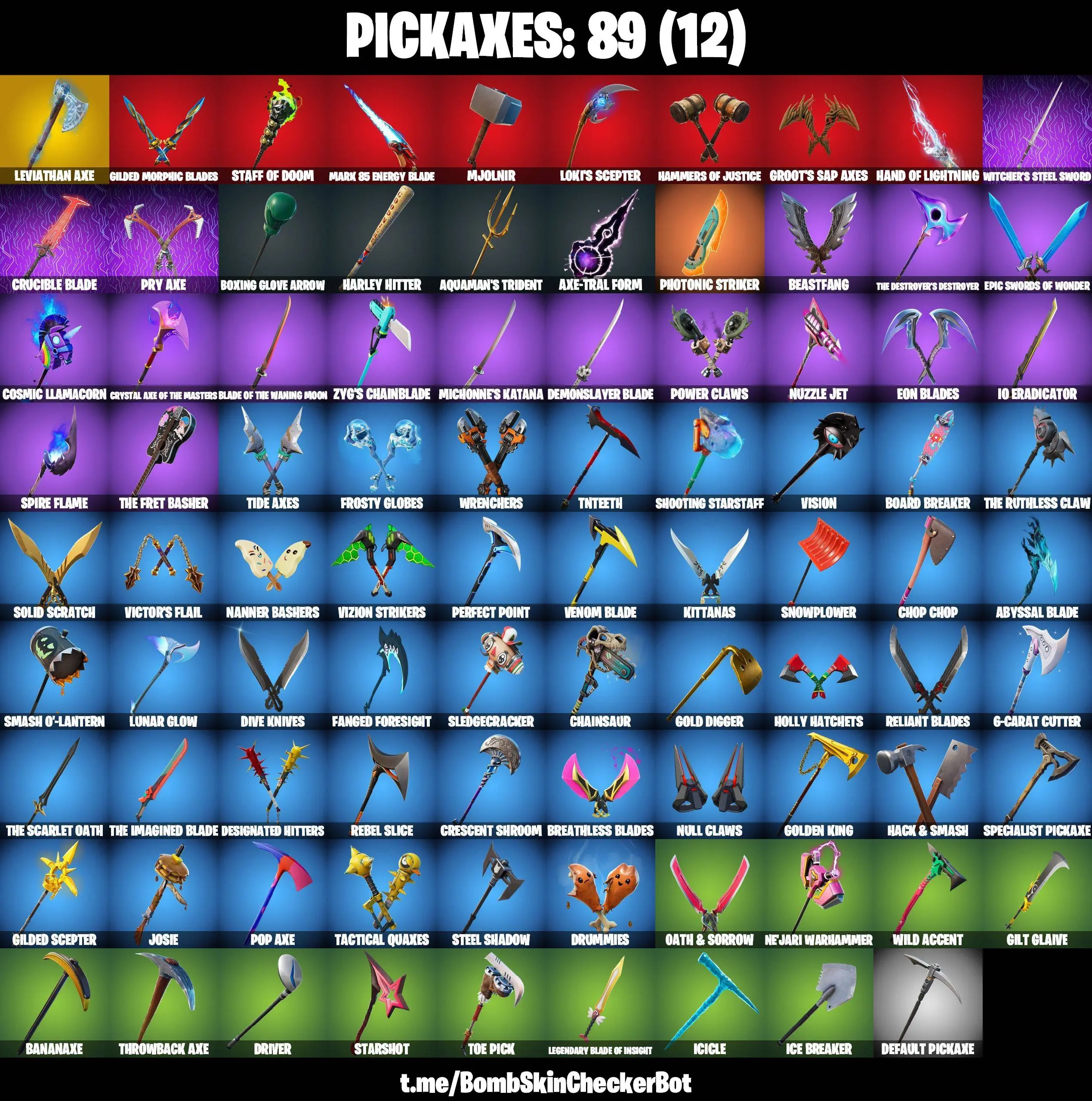 86 SKINS ⸱ LEVIATHAN AXE ⸱ JABBA SWITCHWAY ⸱ RAGE ⸱ VISION ⸱ NEO VERSA ⸱ IRIS ⸱ SURF WITCH ⸱ LEXA ⸱ AGENT PEELY ⸱ ETERNAL KNIGHT ⸱ TNTINA ⸱ MICHONNE ⸱ FADE ⸱ REBIRTH RAVEN ⸱ SKYE ⸱ MAYA ⸱ TNTINA ⸱ GREEN ARROW ⸱ LARA CROFT ⸱ CHANCE — image 2