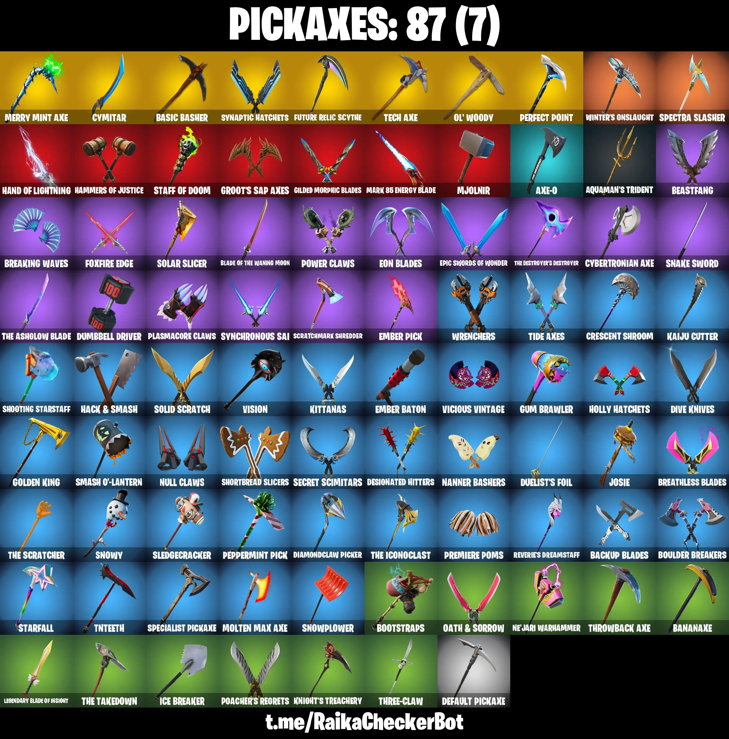 👑92 Skins 👑PC/PSN/XBOX👑 Merry Mint Axe 👑 Vivi Chroma 👑 Subzero Cryptic 👑 Point Patroller 👑 Trilogy 👑 Sultura 👑 Cloud Striker 👑 Fixer 👑 Spectra Knight 👑 Fade 👑