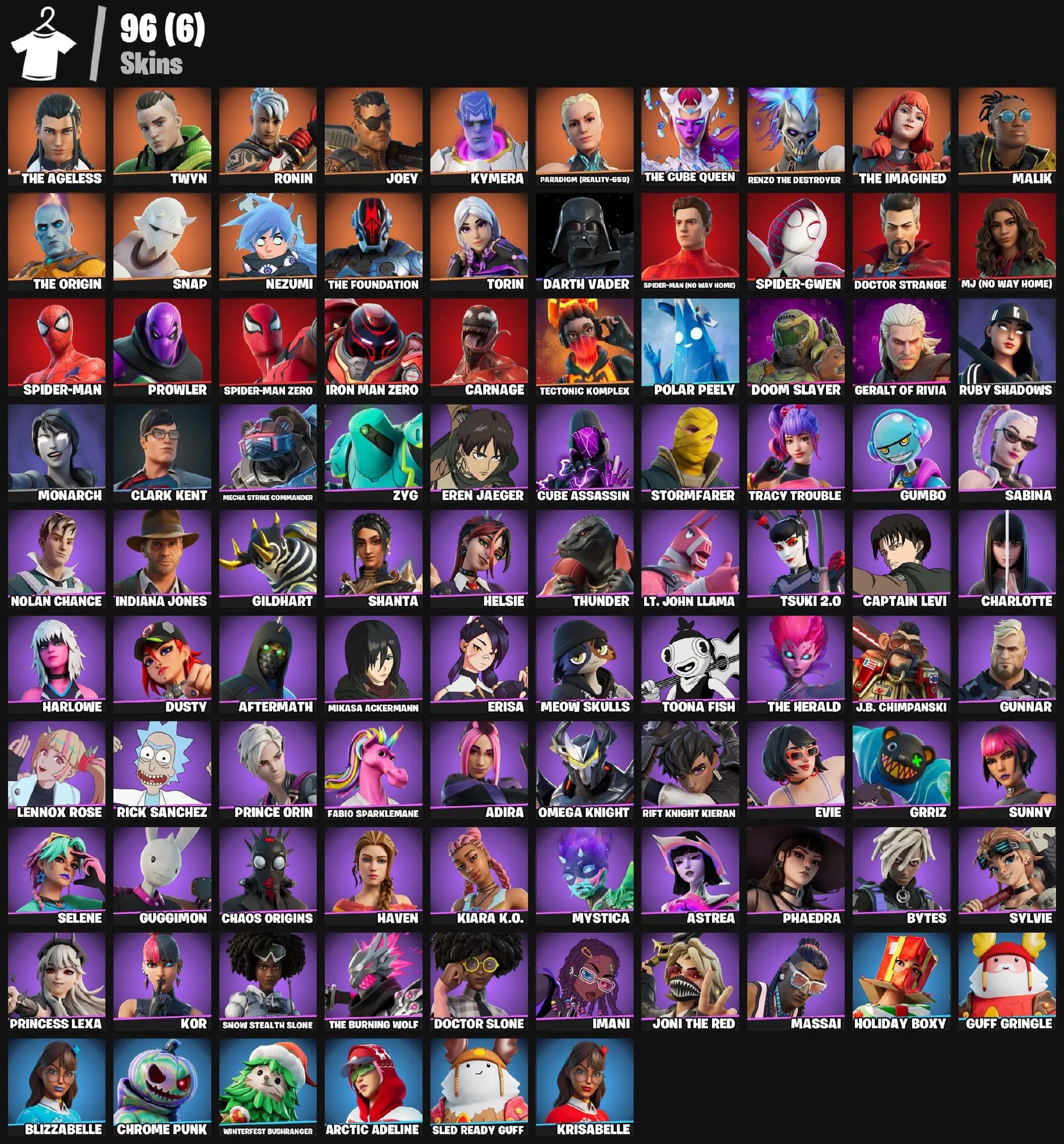 【96 SKINS】 (PC/PSN/XBOX) RICK SANCHEZ | SPIDER-MAN | SPIDER-MAN (NO WAY HOME) | MJ (NO WAY HOME) | DARTH VADER | Vik1002