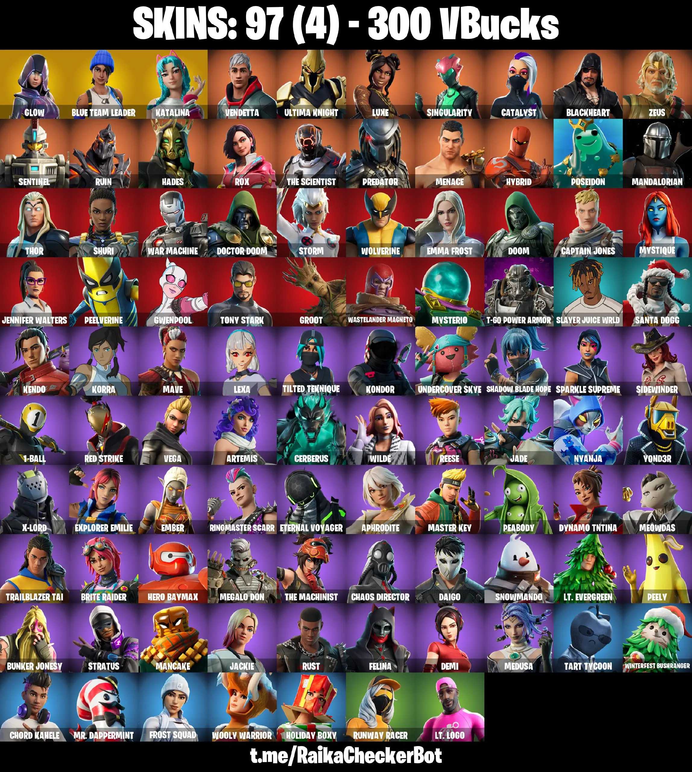 👑97 Skins 👑PC/PSN/XBOX👑 Glow 👑 Blue Team Leader 👑 Mako 👑 Katalina 👑 Vendetta 👑 Ultima Knight 👑 Luxe 👑 Singularity 👑 Catalyst 👑 Blackheart 👑 Zeus 👑 Sentinel 👑