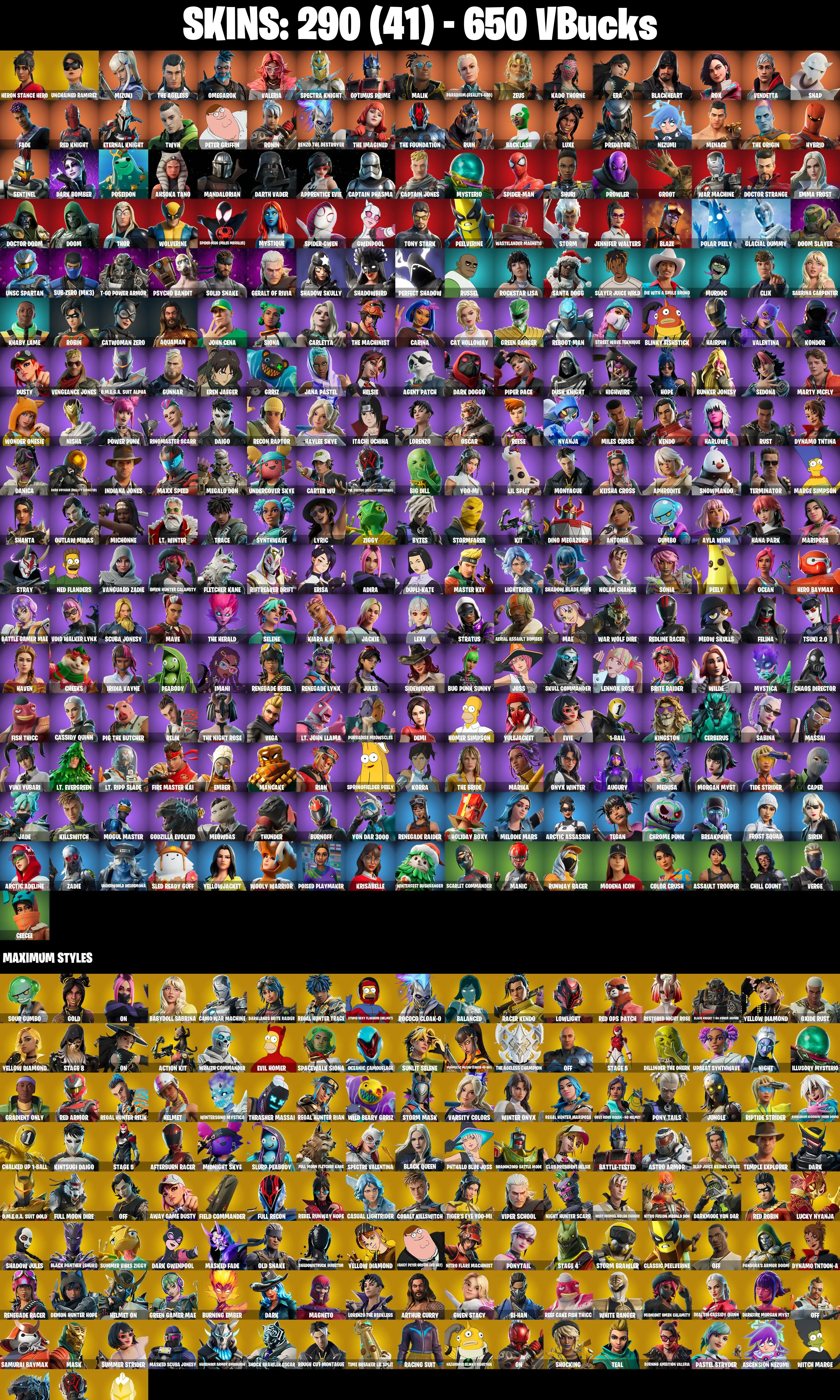 (PC/PSN) 290 SKINS π₯ Renegade Raider π₯ Heron Stance Hero π₯ Unchained Ramirez π₯ Mizuki π₯ The Ageless π₯ Omegarok π₯ Valeria π₯ 650 VB π₯ PARENTAL CONTROLS β image 2