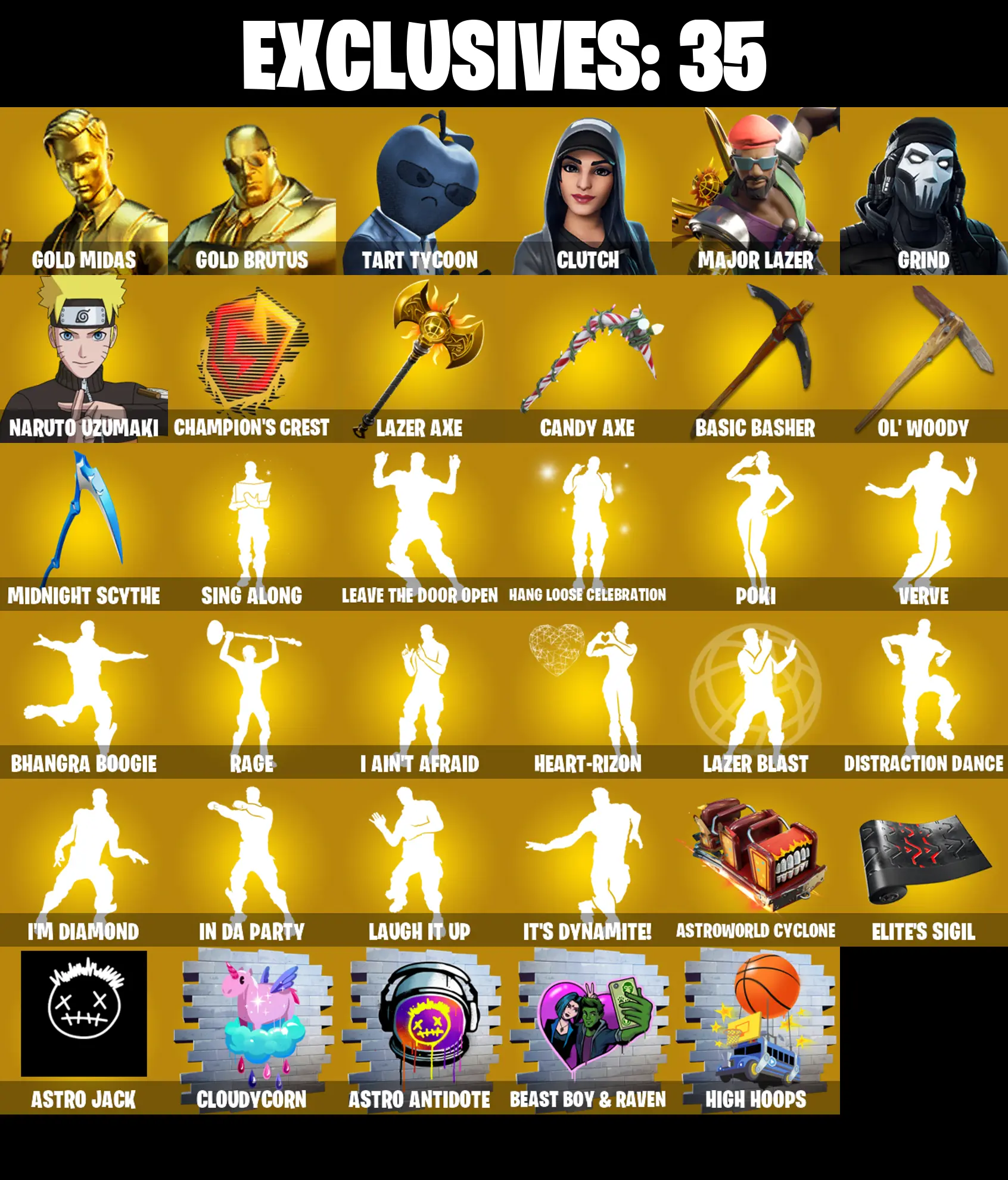 (PC/PSN) 299 SKINS π₯ Gold Midas π₯ Gold Brutus π₯ Tart Tycoon π₯ Clutch π₯ Major Lazer π₯ Grind π₯ Naruto Uzumaki π₯ Predator π₯ Menace π₯ 50 VB | PARENTAL CONTROLS β image 1