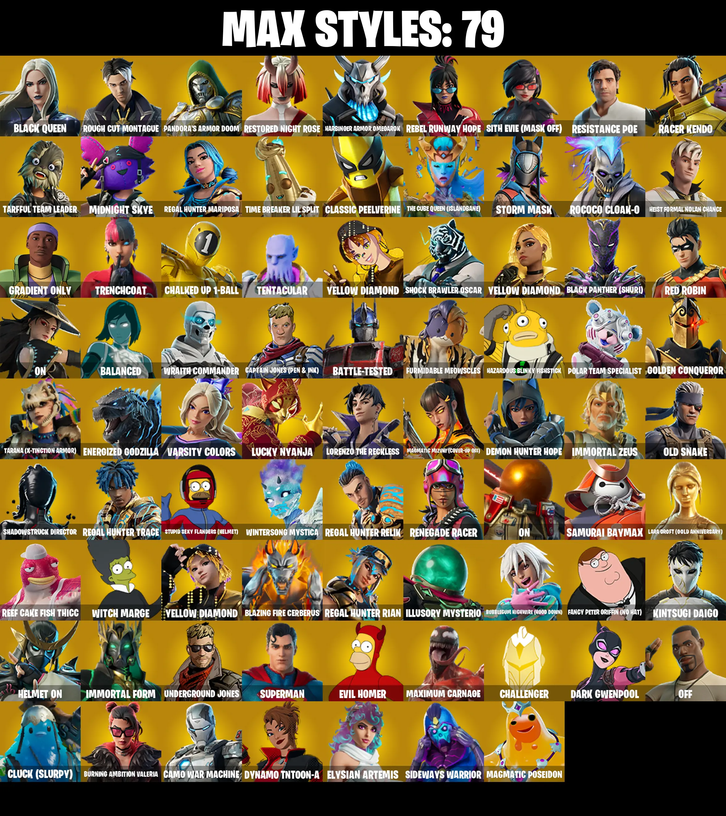 (PC/PSN/XBOX) 204 SKINS π« Renegade Raider β‘οΈ FNCS Renegade π Andromeda β‘οΈ Championship Aura π Joey β‘οΈ Kymera π Mizuki β‘οΈ Omegarok | 1400 V-Buck | PARENTAL CONTROLS β image 3