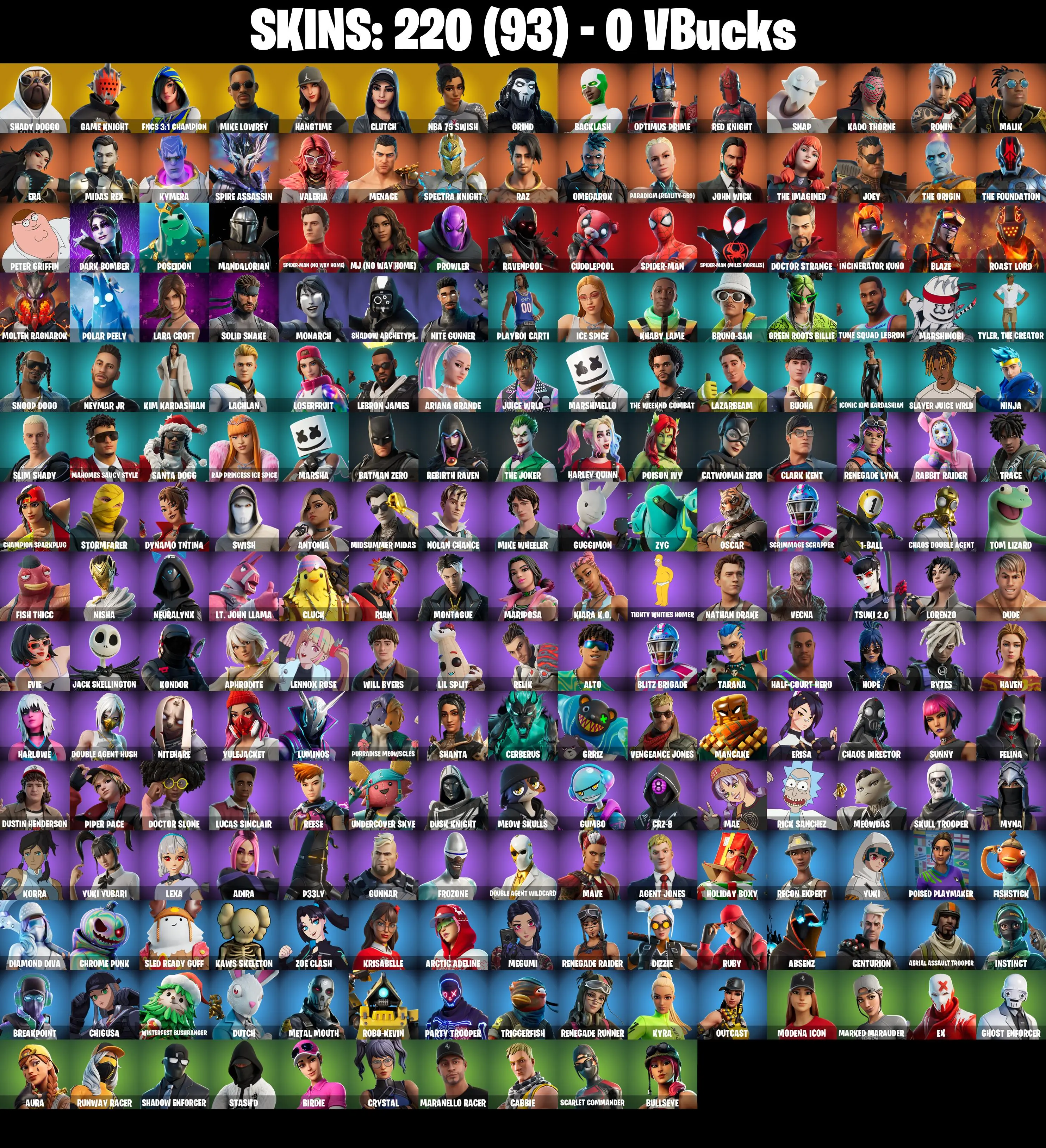 (PC/PSN/XBOX) 220 SKINS π« Renegade Raider β‘οΈ Aerial Assault Trooper π Shady Doggo β‘οΈ Game Knight π FNCS 3:1 Champion β‘οΈ Mike Lowrey | 0 V-Buck | PARENTAL CONTROLS β image 2
