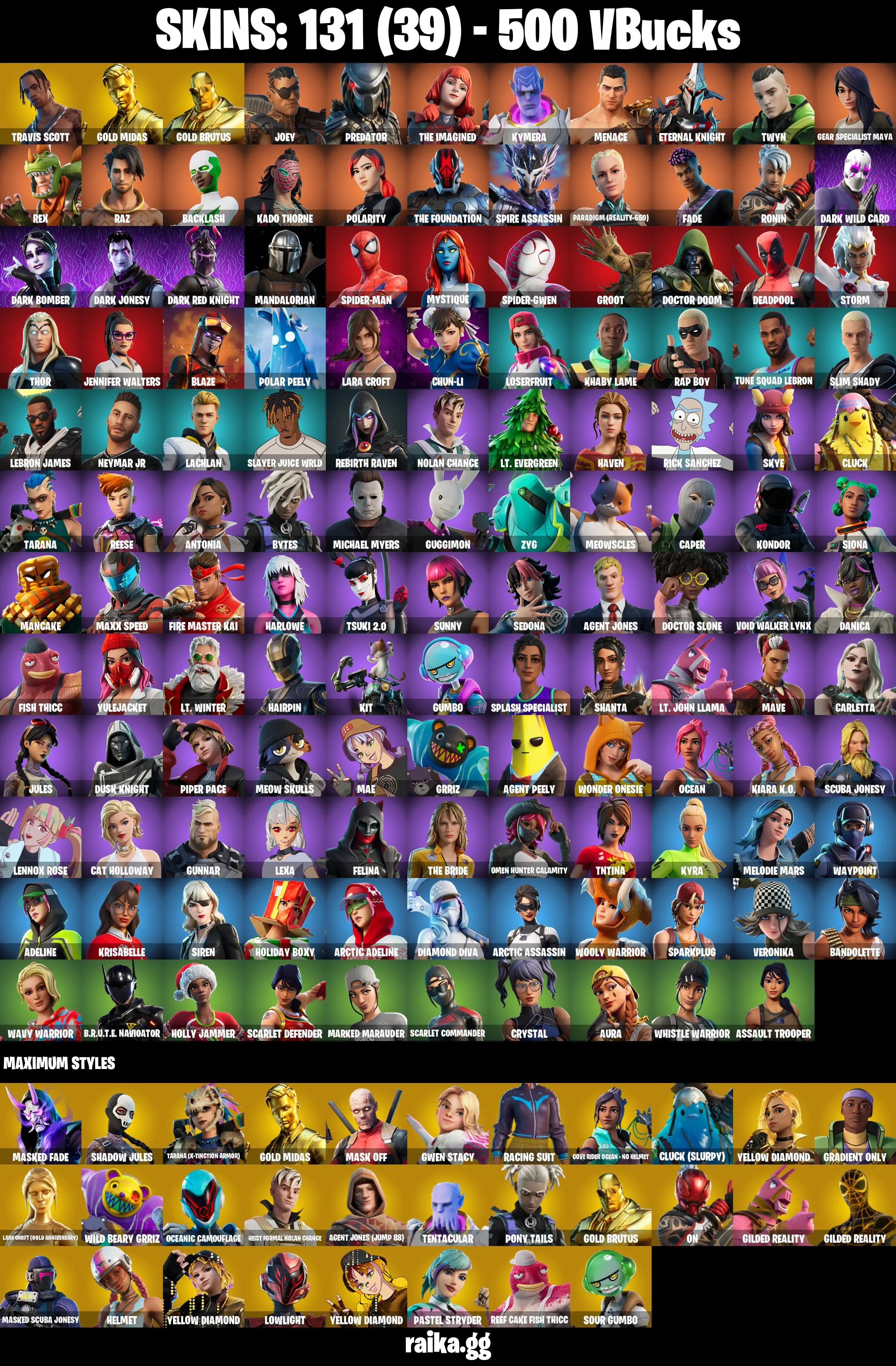 π₯ EXCLUSIVE OFFER π₯(PC/PSN/XBOX) 131 SKINS π« Travis Scott β‘οΈ Gold Midas π Gold Brutus β‘οΈ Joey π Predator β‘οΈ The Imagined π Kymera β‘οΈ Menace π Eternal Knight / | 500 V-Buck | PARENTAL CONTROLS β image 2