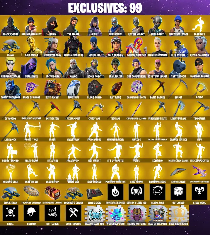 PC (FA) 357 Skins | Black Knight | IKONIK | Polo Prodigy | Renegade Raider | Sparkle Specialist | The Reaper | Glow | Blue Squire | Royale Knight | Elite Agent | OG STW — image 1