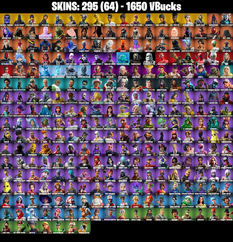 PC ⸱ 295 Skins | Og Skull Trooper | Black Knight | Sparkle Specialist | The Reaper | Blue Squire | Royale Knight | Elite Agent | Gold Midas | OG STW | 1650 VB — image 2