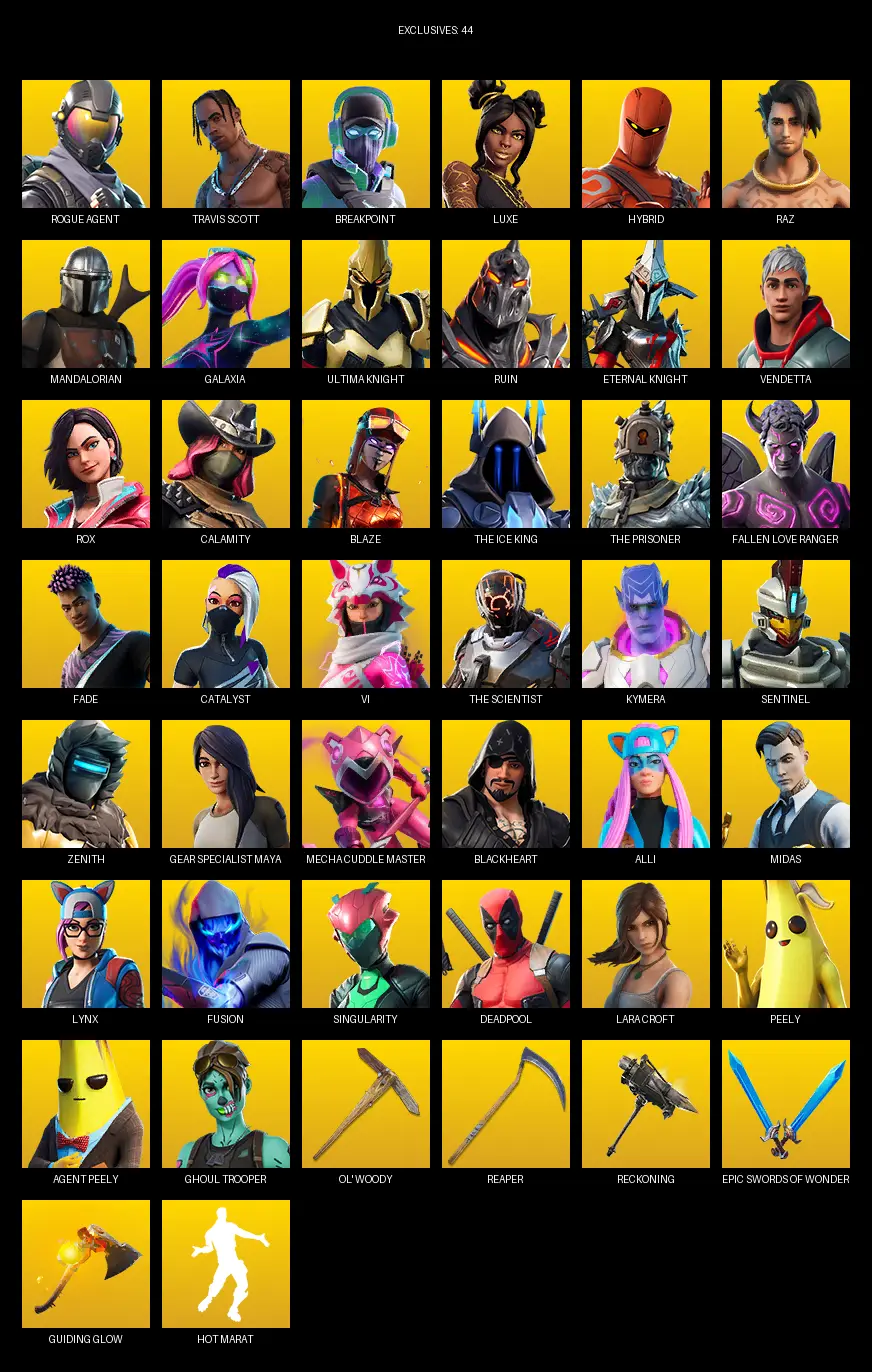 [PC/XBOX] | 175 skins | 550 V-bucks | Travis Scott | Lara Croft | Rogue Agent | Breakpoint | Luxe | Hybrid | Raz | Mandalorian | Galaxia | #VJF8921