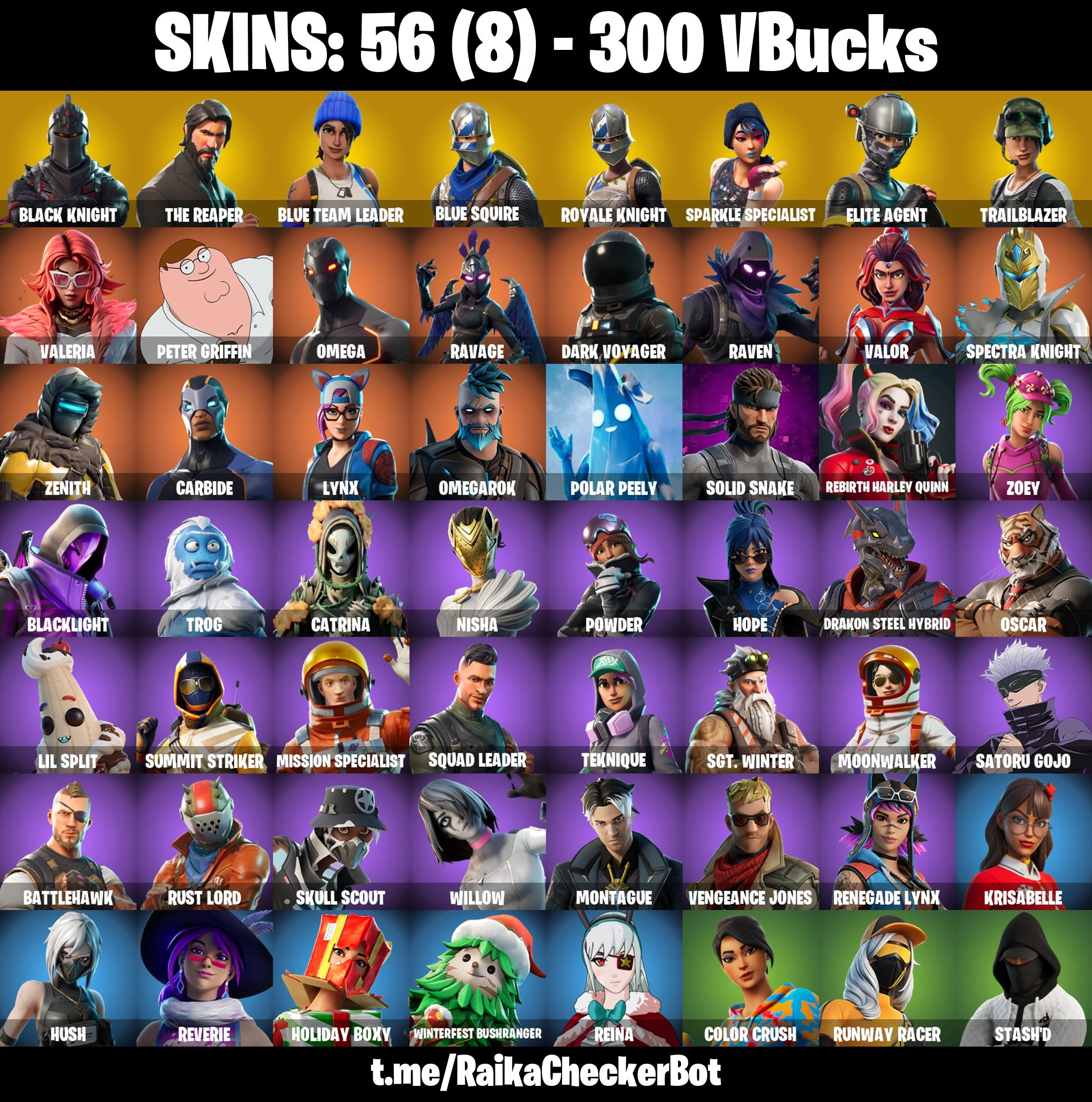 ๐โจ RARE ACCOUNT โจ๐ 56 SKINS ๐ BLACK KNIGHT ๐ TAKE THE L ๐ FLOSS ๐ THE REAPER ๐ BLUE SQUIRE ๐ ROYALE KNIGHT ๐ SPARKLE SPECIALIST ๐ ELITE AGENT ๐ TRAILBLAZER ๐ 300 VB ๐ PSN/PC/XBOX โ image 1
