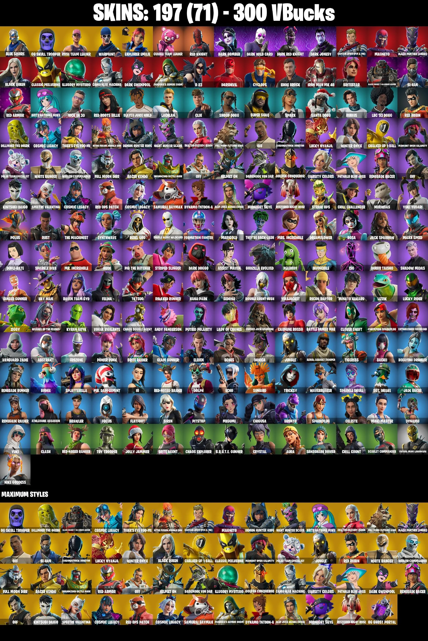 ๐ฎ Premium Fortnite Account | 197 Skins | OG SKULL TROOPER (PURPLE) Reaper Blue Squire Candy AXE | Rare Fresh & Lucky Raider | All Platforms โก โ image 1