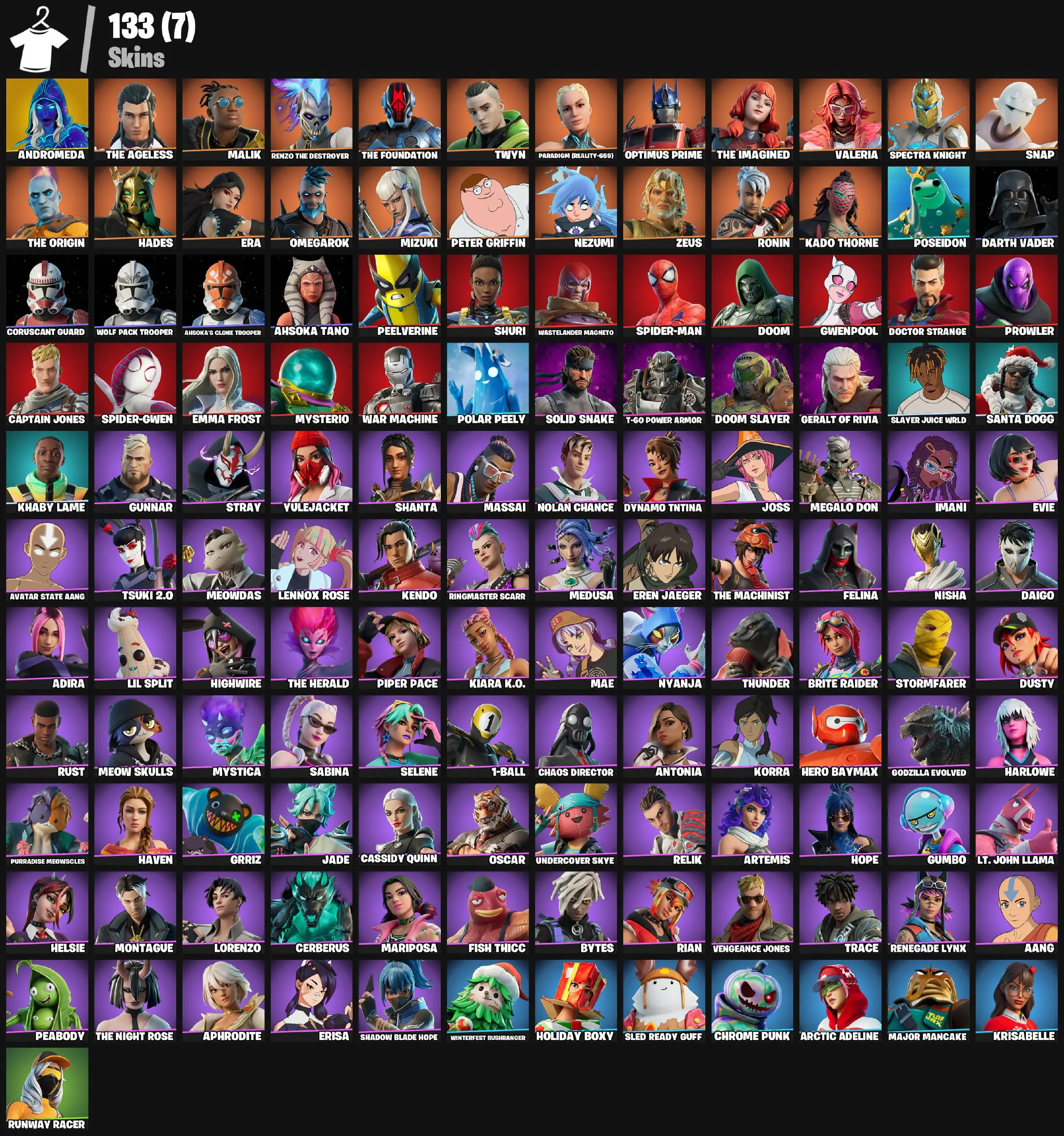 ⚔️ Fortnite ✔️ 133 SKINS (PC/XBOX) ⚔️ SPIDER-MAN 🗡️ DARTH VADER 🌌 GERALT OF RIVIA 😈 ANDROMEDA 🍌 THE AGELESS 📩 MALIK 🤖 RENZO THE DESTROYER ⚔️ Complete Access ⚔️ Instant Delivery !MKG011333 — image 5
