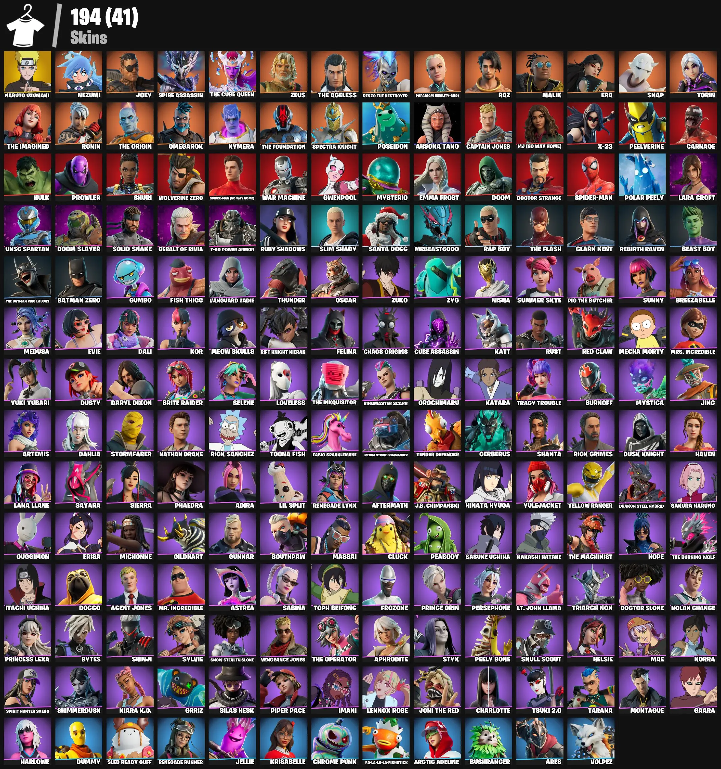๐ฎใ194 SKINSใ (PC) | DOGGO ๐ | JELLIE ๐ฎ | FA-LA-LA-LA-FISHSTICK ๐ | MICHONNE โ๏ธ | DARYL DIXON ๐น | THE FLASH โก | LARA CROFT ๐น !MKG014155 โ image 5