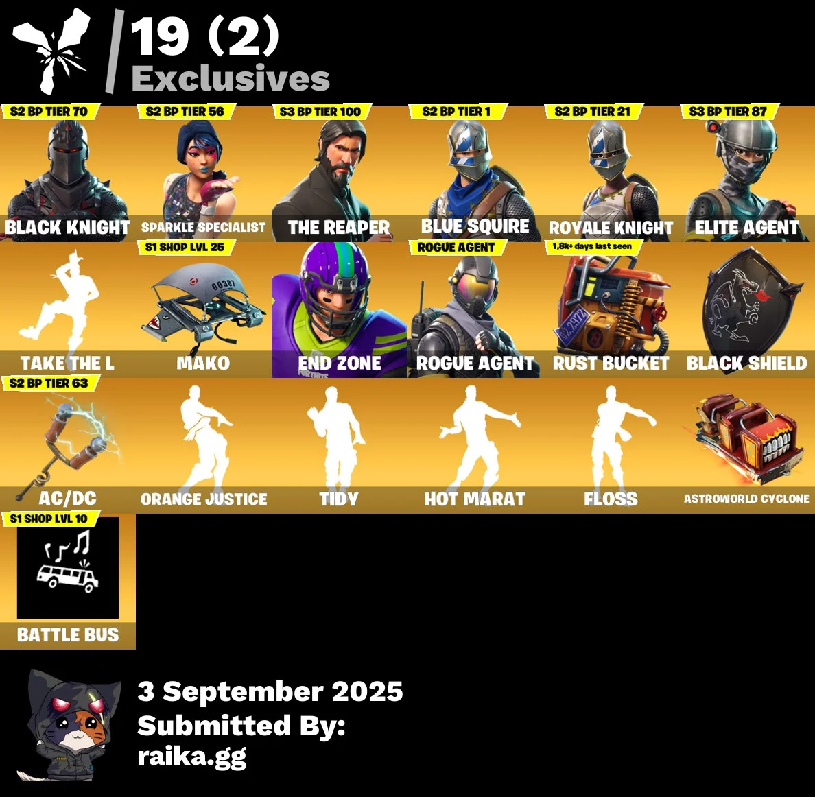 [PC | PSN | XBOX] 54 skins | Black Knight | Sparkle Specialist | The Reaper | Blue Squire | Royale Knight | Elite Agent | End Zone | Rogue Agent | Battle Hound | 0 VB
