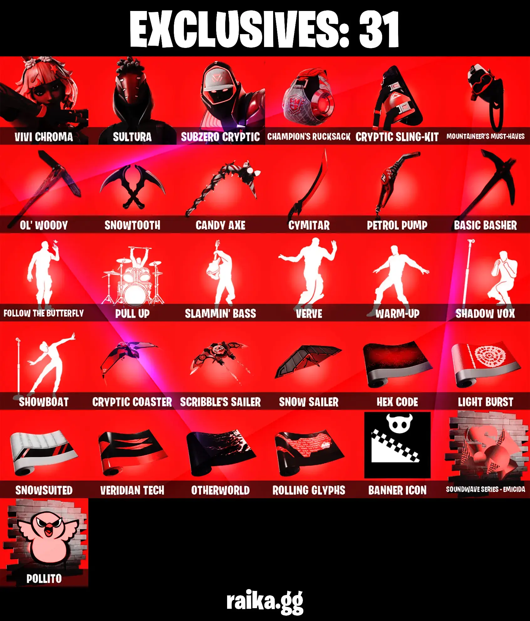 ππSTACKED OFFERππ 206 SKINS π CHUN LI π PSYCHO BANDIT π RENEGADE RAIDER π VIVI CHROMA π SULTURA π SUBZERO CRYPTIC π BACKLASH π THE IMAGINED π RENZO THE DESTROYER π THE AGELESS π KADO THORNE β‘οΈPC/PSN/XBOXβ‘οΈ PARENT CONTROL #ITM0132 β image 1