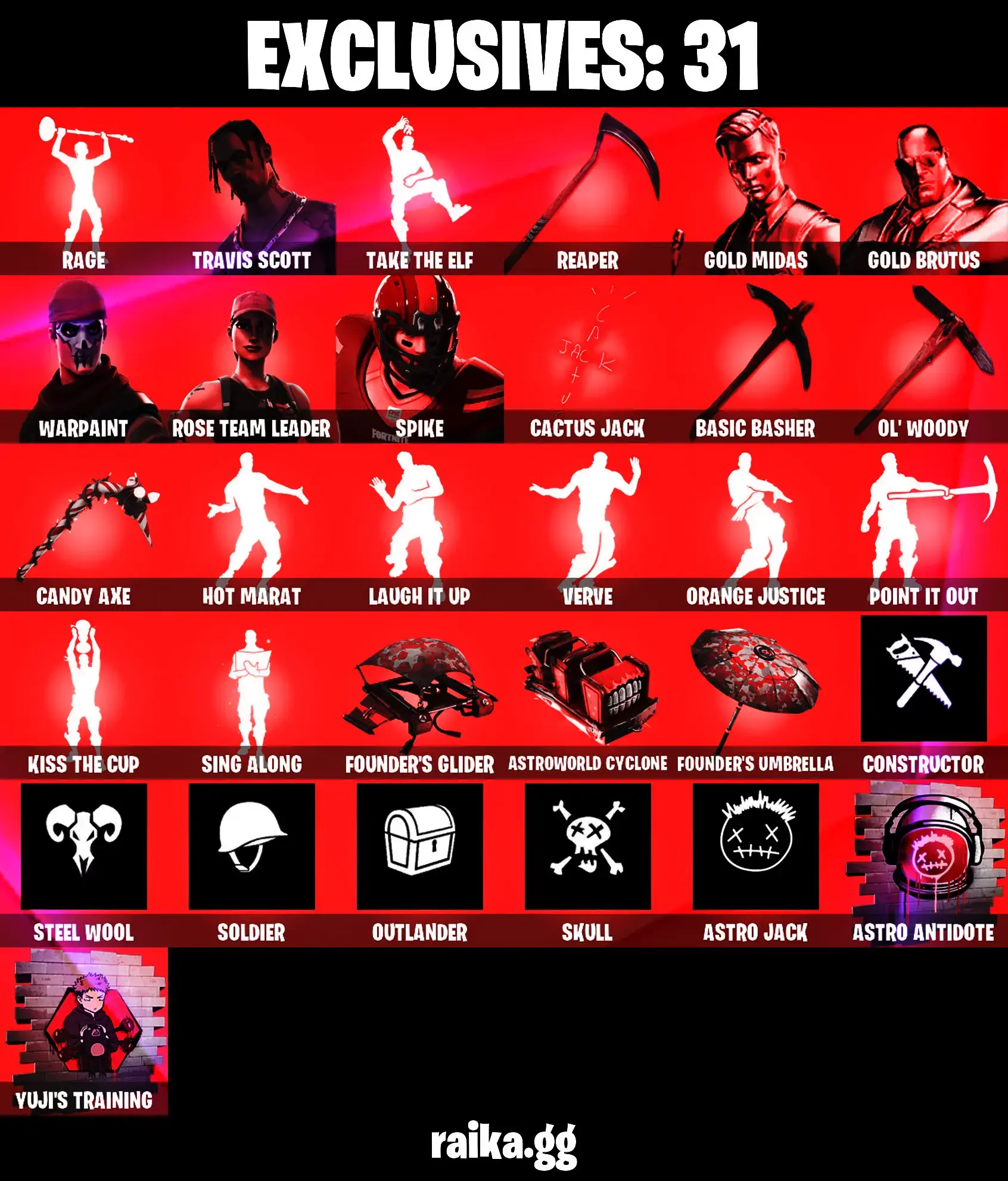 🎁🎄EXCLUSIVE OFFER🎄🎁 196 SKINS 🌙 TRAVIS SCOTT 🌙 OG STW 🌙 RAGE 🌙 AERIAL ASSAULT TROOPER 🌙 AGENT PEELY 🌙 OMEGA 🌙 TAKE THE ELF 🌙 SKULL TROOPER 🌙 REAPER 🌙 GOLD MIDAS 🌙 GOLD BRUTUS 🌙 MIZUKI 🌙 50 VBUCKS ⚡️PC/PSN/XBOX⚡️ PARENT CONTROL #ITM0216