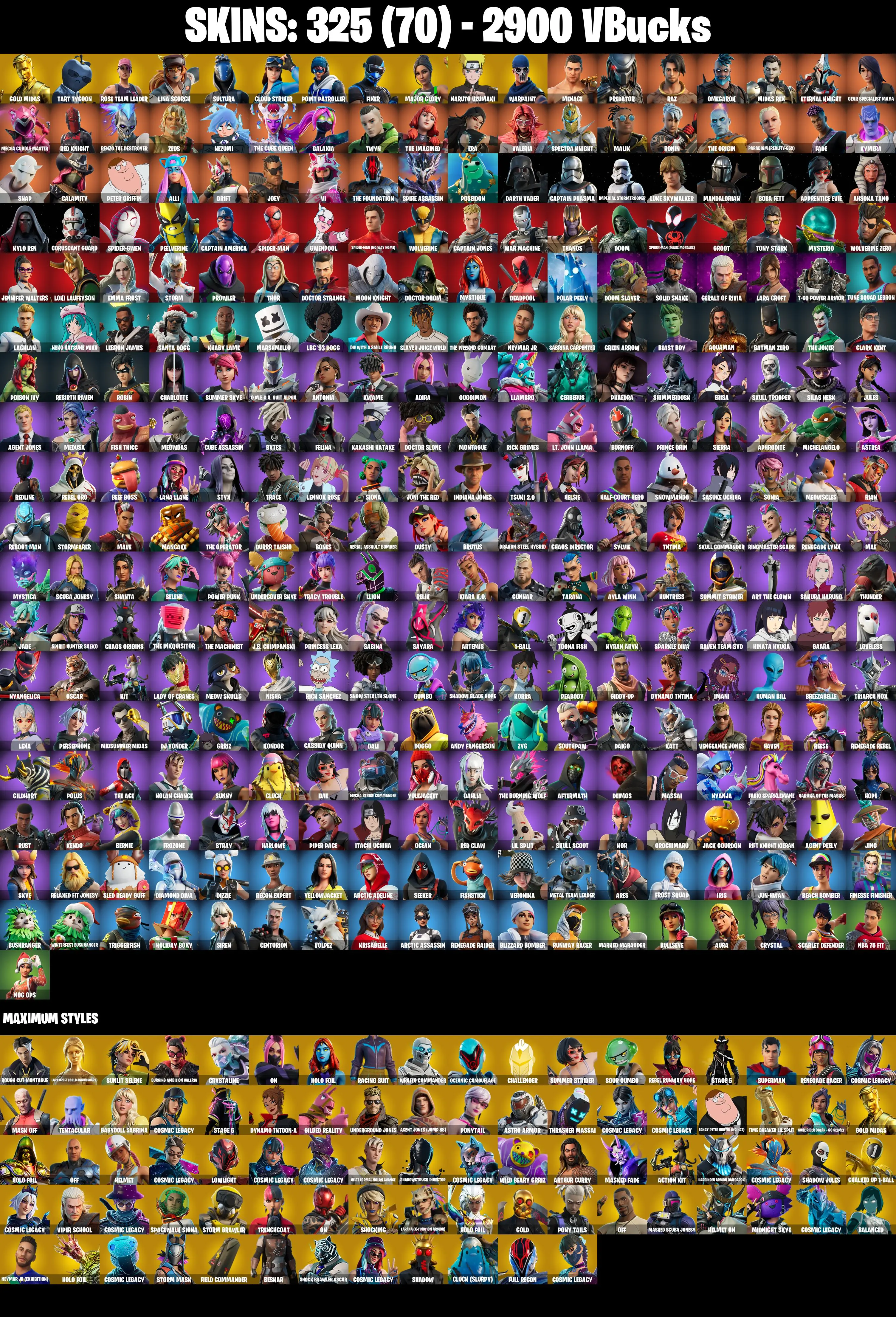 (PC/XBOX) OG STW π₯ 325 SKINS π₯ Renegade Raider π₯ Gold Midas π₯ Tart Tycoon π₯ Lina Scorch π₯ Sultura π₯ Cloud Striker π₯ 2900 VB | PARENTAL CONTROLS β image 2