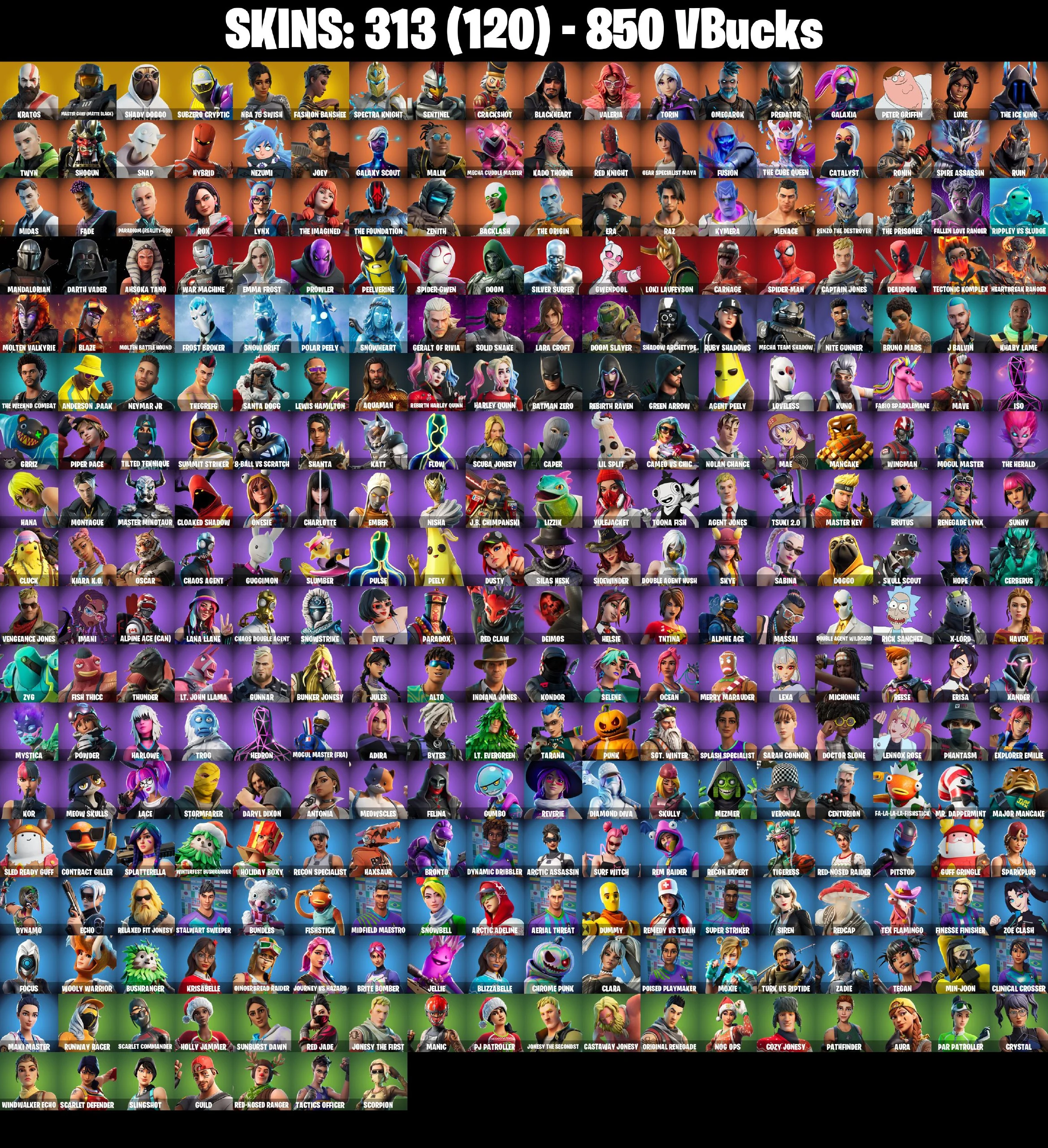 (PC) 313 SKINS π₯ KRATOS π₯ MASTER CHIEF (MATTE BLACK) π₯ SHADY DOGGO π₯ SUBZERO CRYPTIC π₯ NBA 75 SWISH π₯ FASHION BANSHEE π₯ 850 VB | PARENTAL CONTROLS β image 1