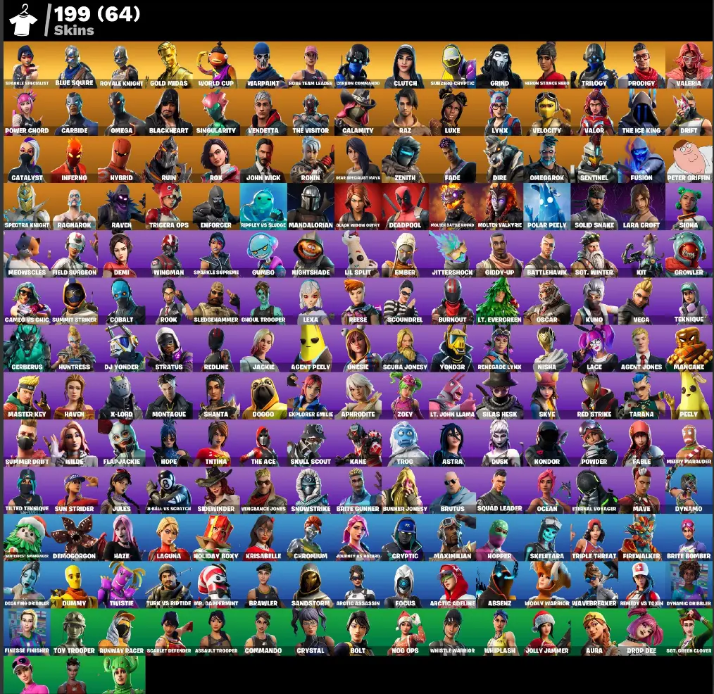 (PC PSN XBOX) 199 skins | OG STW | Sparkle Specialist | MERRY MINT AXE / FLOSS / MAKO / LARA CROFT / GHOUL TROOPER / Blue Squire | Royale Knight | Gold Midas | WORLD CUP | Carbon Commando | Clutch | Subzero Cryptic — image 1