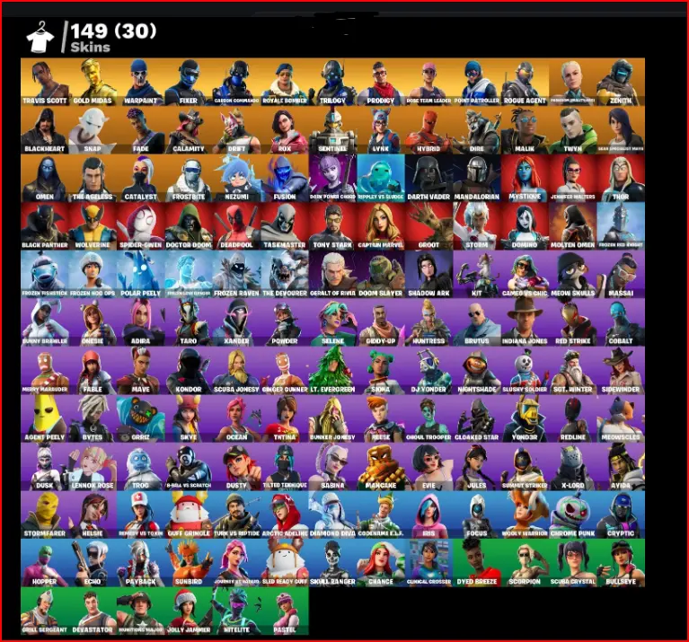 Travis Scott🐑149 Skins🌸OG STW🌸FiXER 🌸GOLD MIDAS🌸ROGUE AGENT🌸Deadpool🌸TRILOGY🌸 — image 1