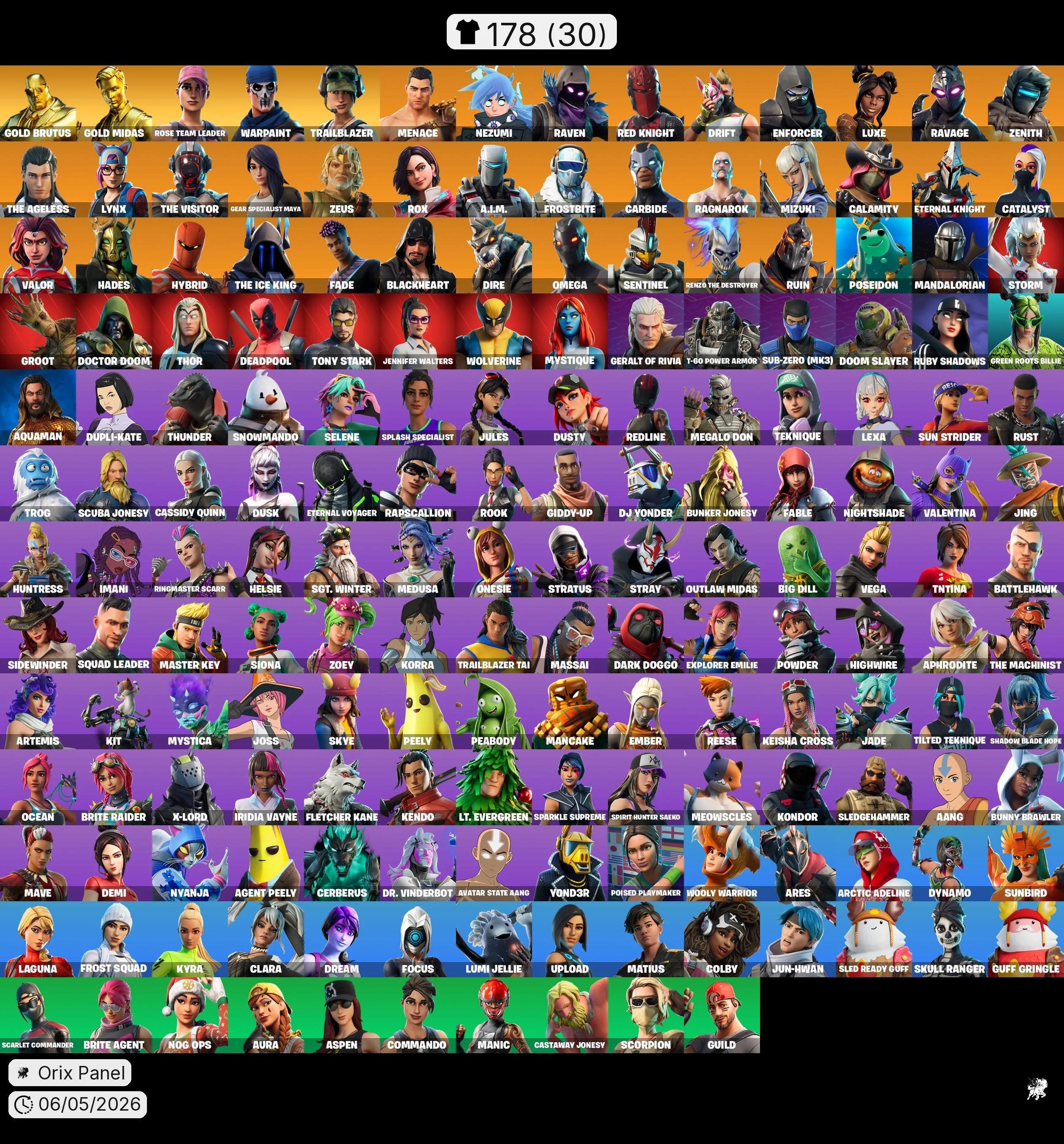 Fortnite ⸱ 178 Skins ⸱ Nog Ops ⸱ Gold Brutus & Midas — image 1