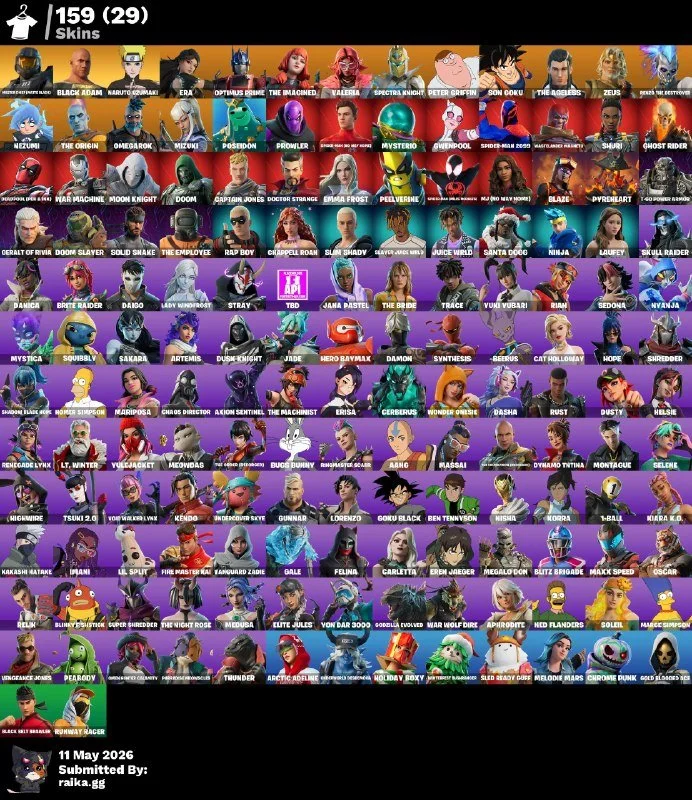 Fortnite ⸱ 159 Skins ⸱ Account Level 2343 ⸱ 150 V-Bucks — image 1
