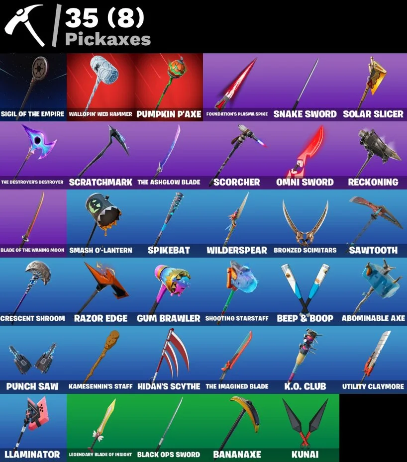 Fortnite ⸱ 28 Skins ⸱ Lynx, Zenith, Ronin, Calamity, Vertex, The Foundation, Spider-Man — image 3