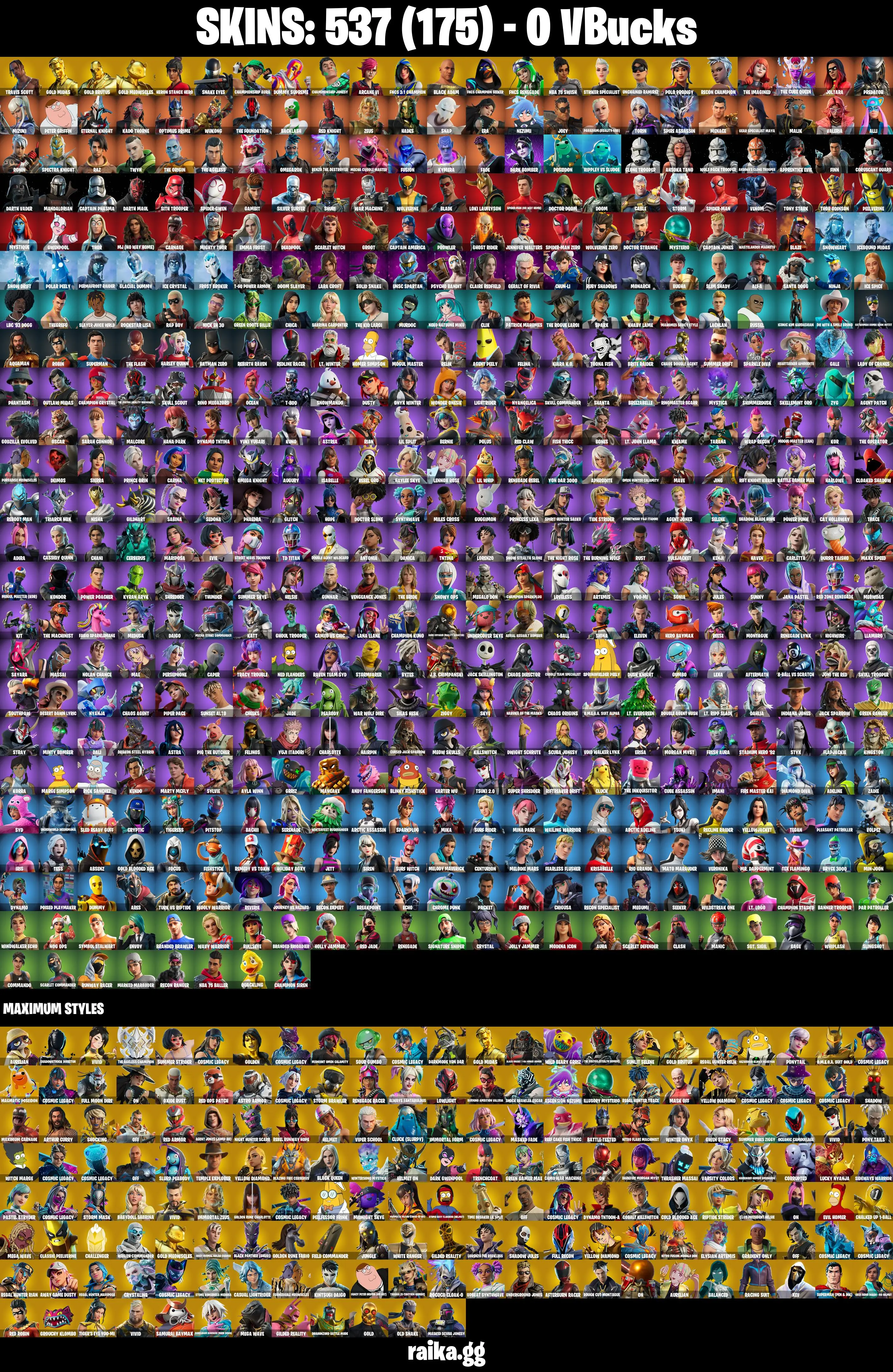 π₯ EXCLUSIVE OFFER π₯(PC/PSN/XBOX) 537 SKINS π« Travis Scott β‘οΈ Gold Midas π Gold Brutus β‘οΈ Gold Meowscles π Heron Stance Hero β‘οΈ Snake Eyes π Championship Aura | 0 V-Buck | PARENTAL CONTROLS β image 2