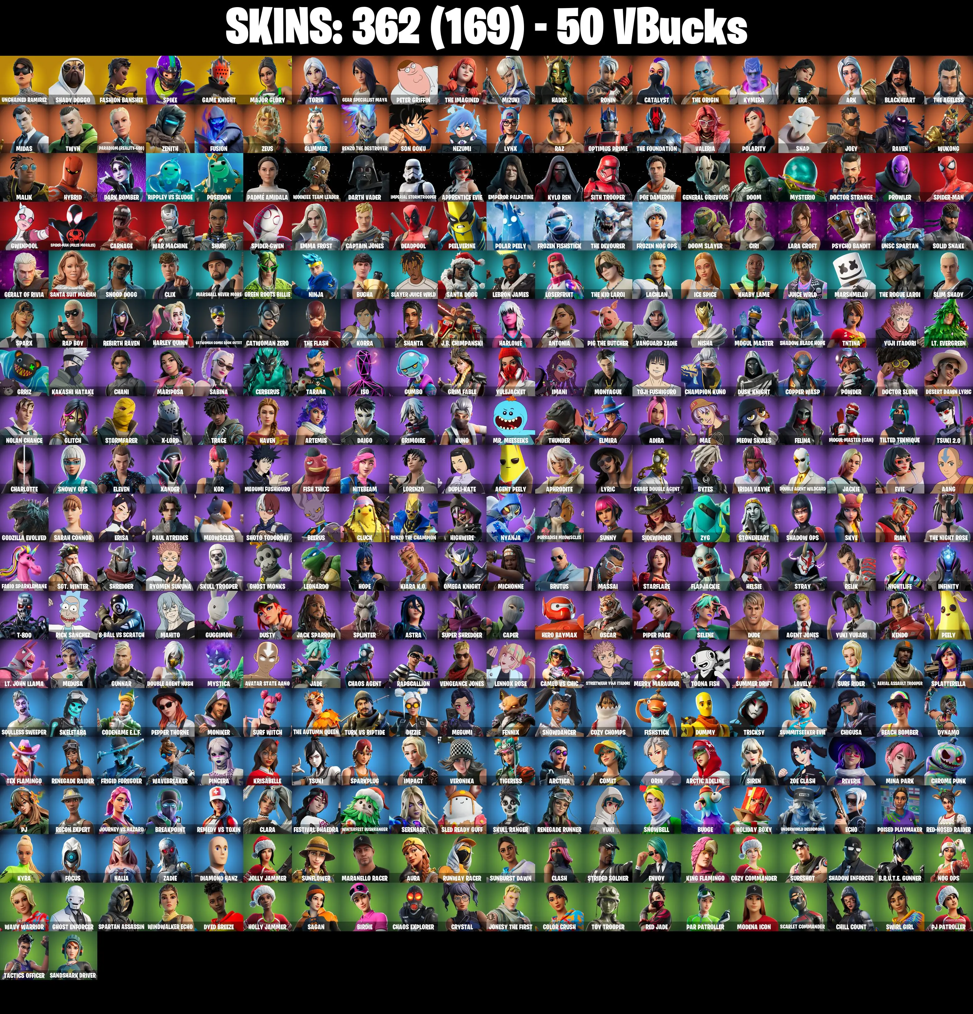 (PC/PSN/XBOX) 362 SKINS π« Renegade Raider β‘οΈ Aerial Assault Trooper π Unchained Ramirez β‘οΈ Shady Doggo π Fashion Banshee β‘οΈ Spike | 50 V-Buck | PARENTAL CONTROLS β image 2