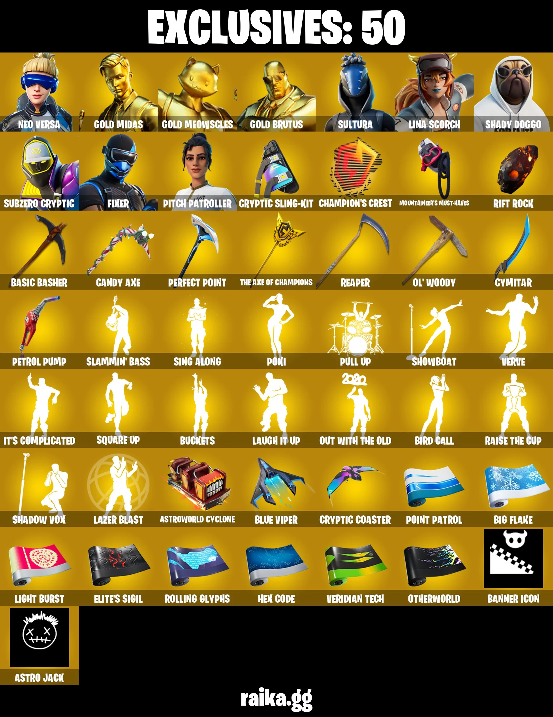 (PC/XBOX) 1000 VB) 536 SKINS π₯ Renegade Raider π₯ Aerial Assault Trooper π₯ Neo Versa π₯ Gold Midas π₯ Gold Meowscles π₯ Gold Brutus π₯ Sultur | PARENTAL CONTROLS β image 1