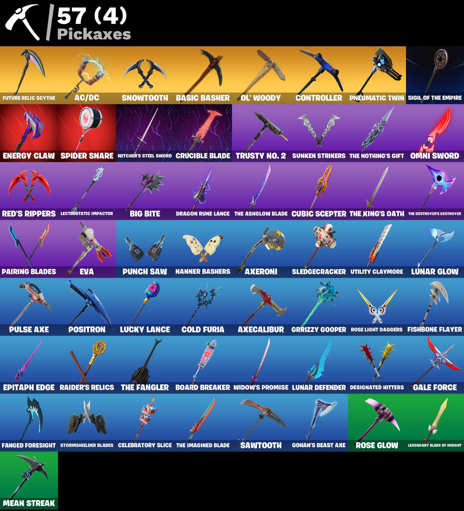 PC,PSN,XBOX 51 SKINS FA ⸱ STW ⸱ BLACK KNIGHT ⸱ REAPER ⸱ GOHAN,GERALT,SPIDER-GWEN,RED CLAW RK1336 — image 3