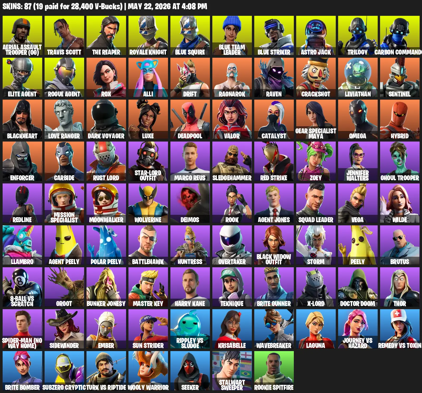 [PSN/XBOX/PC] 87 skins | Aerial Assault Trooper (OG) 🎉 Travis Scott 🎉 Royale Knight 🎉 The Reaper 🎉 Elite Agent 🎉 Blue Squire 🎉 Take The L | Full Access