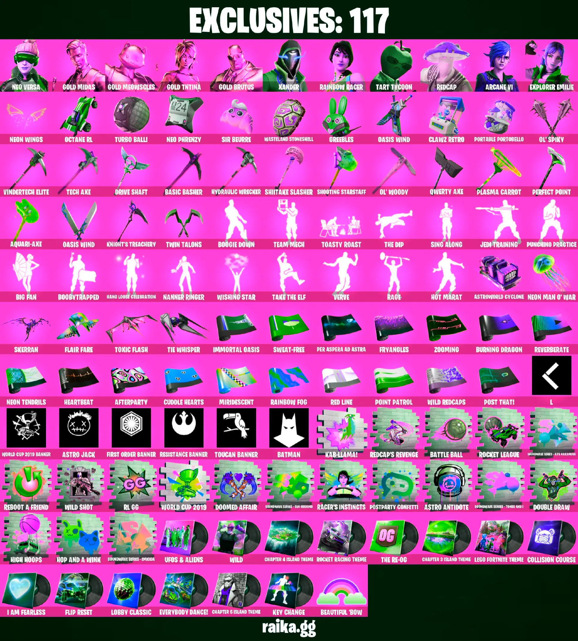 ๐ดโฆ๏ธ OG OFFERโฆ๏ธ๐ด 242 skins ๐ Neo Versa ๐ Gold Midas ๐ Gold Meowscles ๐ Gold TNTina ๐ Gold Brutus ๐ Xander ๐ Rainbow Racer ๐ Tart Tycoon ๐ Redcap ๐ Arcane Vi ๐ Explorer Emilie ๐ Joey ๐ Era ๐ PC\PSN\XBOX\SWITCH ๐ โ image 1