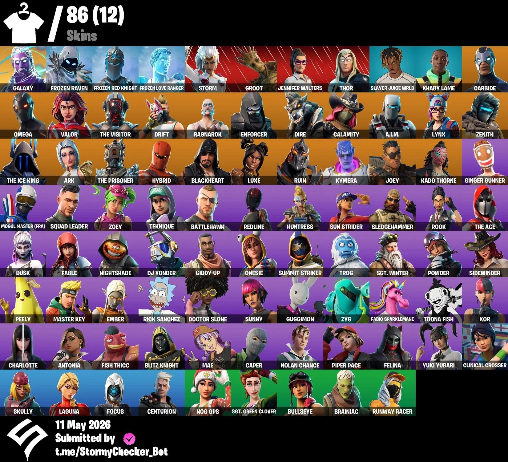 ⚡️PC/PSN/XBOX⚡️86 Skins 💎 Galaxy 💎 Get Griddy 💎 Stellar Axe 💎 Antonia 💎 Fish Thicc 💎 Mae 💎 Reaper 💎 Jennifer Walters 💎 Thor 💎 Omega 💎 Drift 💎 Calamity 💎 Luxe 💎 Kor 💎 Nog Ops 💎 Peely 💎 1450 VB — image 2