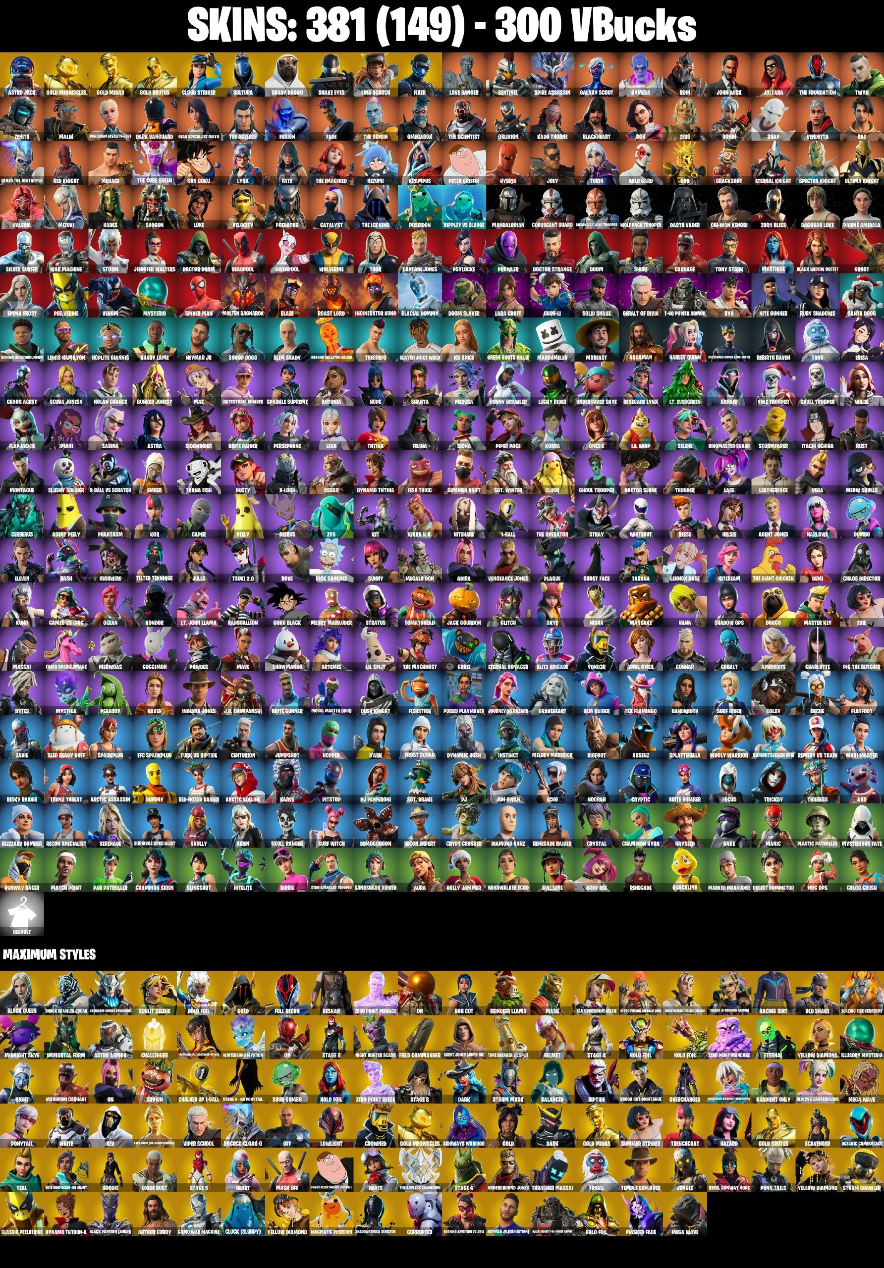 ⚡️PC/PSN/XBOX⚡️381 Skins 💎 Leviathan Axe 💎 Chun-Li 💎 Astro Jack 💎 Shady Doggo 💎 Get Griddy 💎 Renegade Raider 💎 Echo 💎 Astra 💎 Harley Quinn 💎 Kor 💎 FFC Sparkplug 💎 Rage 💎 Padme Amidala 💎 Joltara 💎 300 VB — image 2
