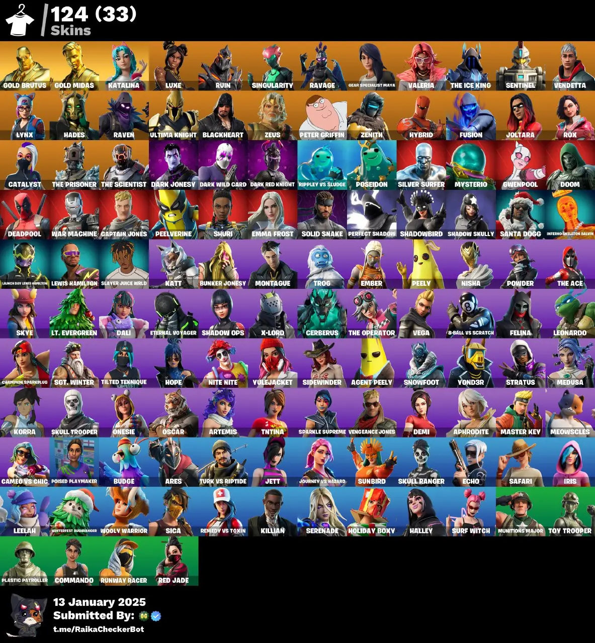 ⭐ Inactive for 3 years | 124 skins | Gold Brutus | Gold Midas | Katalina | Luxe | Ruin | Singularity | Ravage | Gear Specialist Maya | Valeria | The Ice King | Sentinel | 100 VB — image 8