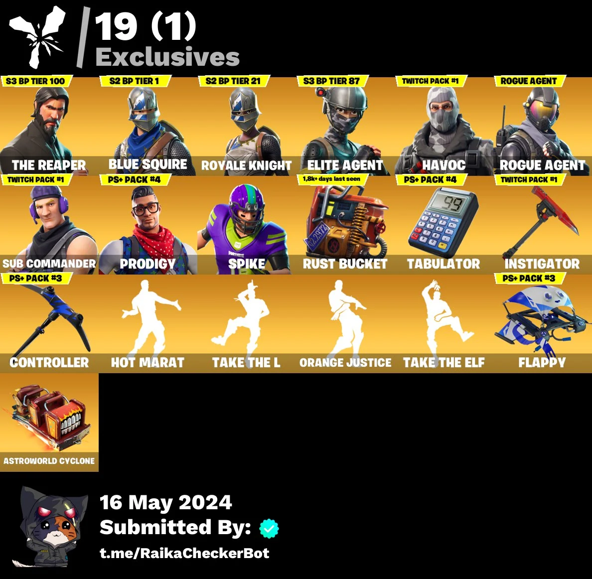 ⭐ Inactive for 5 years | 65 skins | The Reaper | Blue Squire | Royale Knight | Elite Agent | Havoc | Rogue Agent | Sub Commander | Prodigy | Spike | Carbide | A.I.M. | 100 VB — image 7