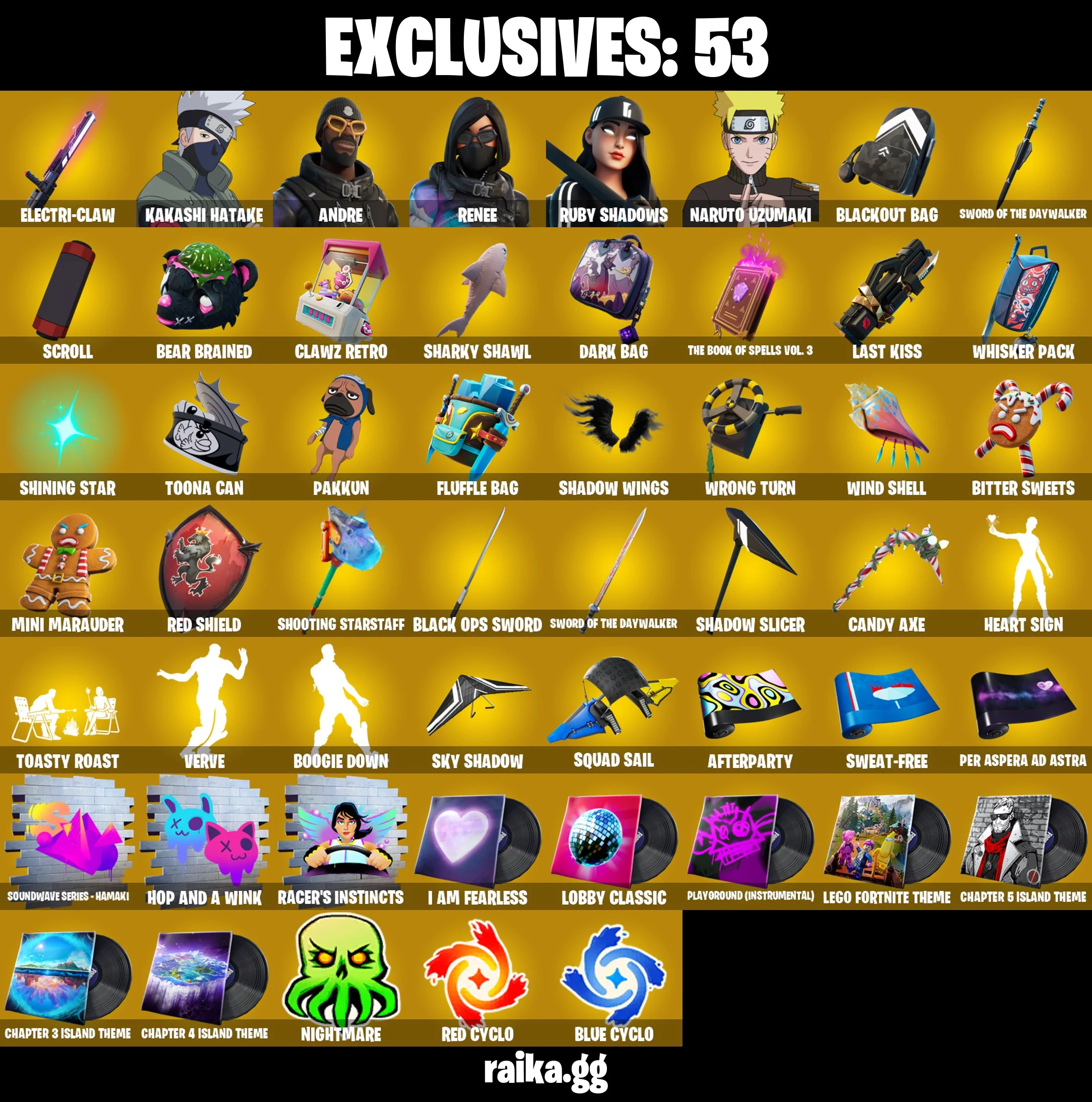 ⭐ Inactive for 3 years | PC/PSN/XBOX | 75 skins | Andre | Renee | parent email (No code ) | Naruto Uzumaki | Torin (Sideways Warrior) | Black | Head (Droopy) | Ronin | The Mighty Volt | The Cube Queen | Fade | 100 VB — image 1