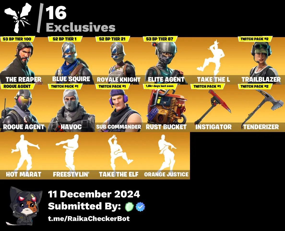 ⭐ Inactive for 5 years | 80 skins | The Reaper | Blue Squire | Royale Knight | Elite Agent | Take The L | Trailblazer | Rogue Agent | Havoc | Sub Commander | 450 VB — image 5