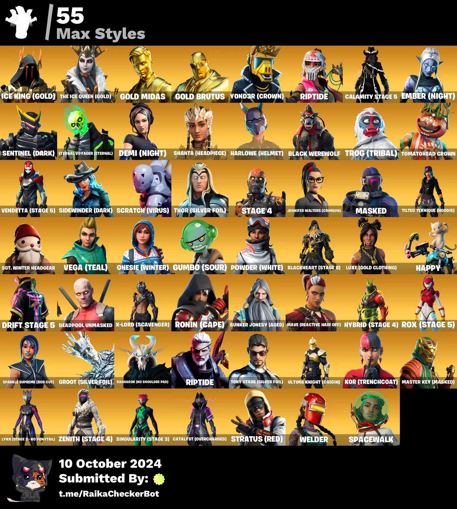 ⭐ Inactive for 4 years | 158 skins | Gold Midas | Gold Brutus | World Warrior | Eddie Brock | John Wick | Dire | Sentinel | Ronin | Catalyst | The Prisoner | Drift | Fade | 0 VB — image 8