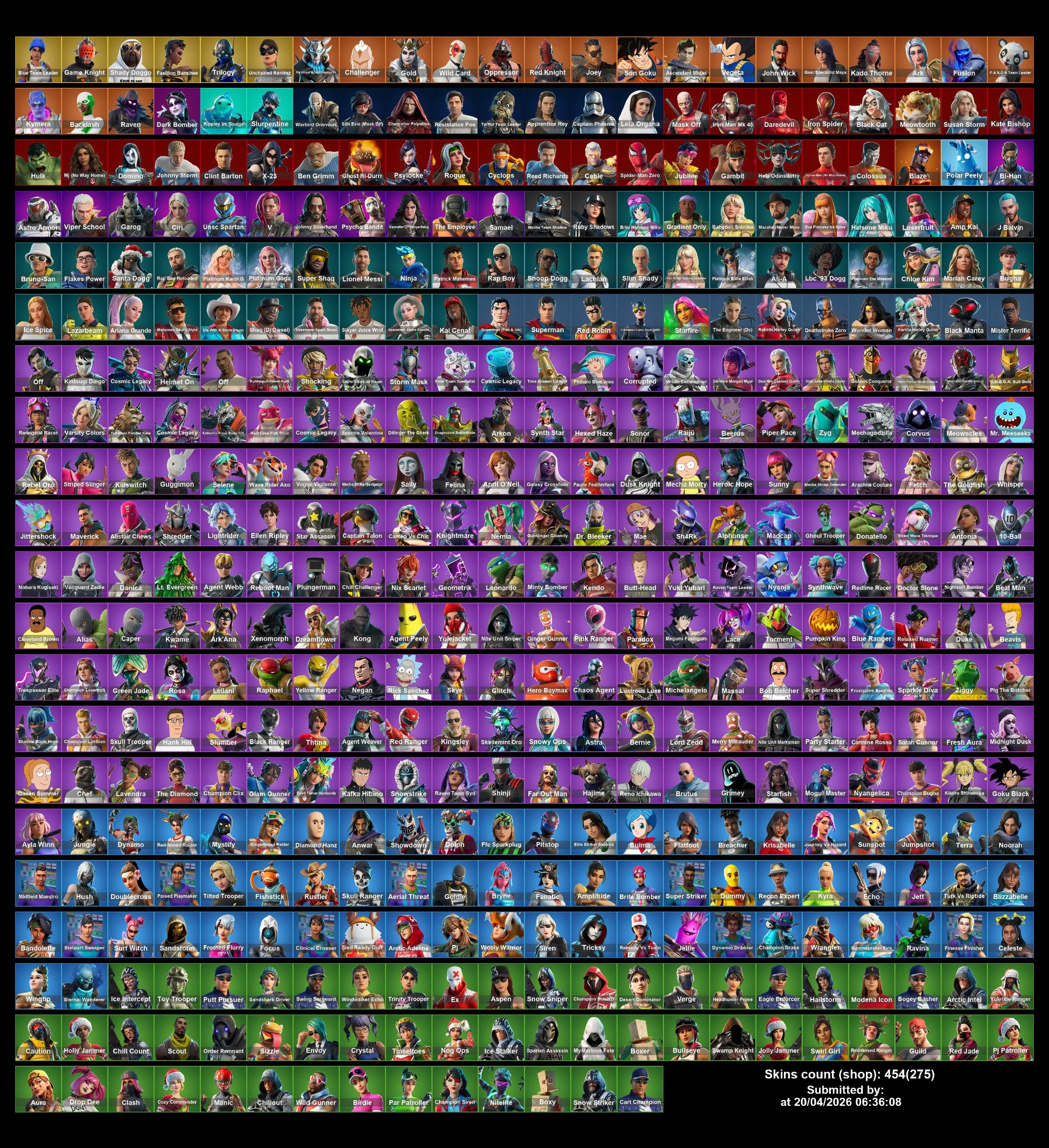 💻(PC PSN XBOX) 🌟454 Skins⭐Unchained Ramirez💫Fashions Banshee🌠Game Knight💀Starfire💎LazarBeam🩻Ellen Ripley🌸Diamond Hanz🐉Red Knight🦇Wonder Women✨Son Goku💥Lord Beerus🪭Rebirth Harley Quinn👑Super Itemshop Stacked 5000$+ Spent🔑Full Email Access