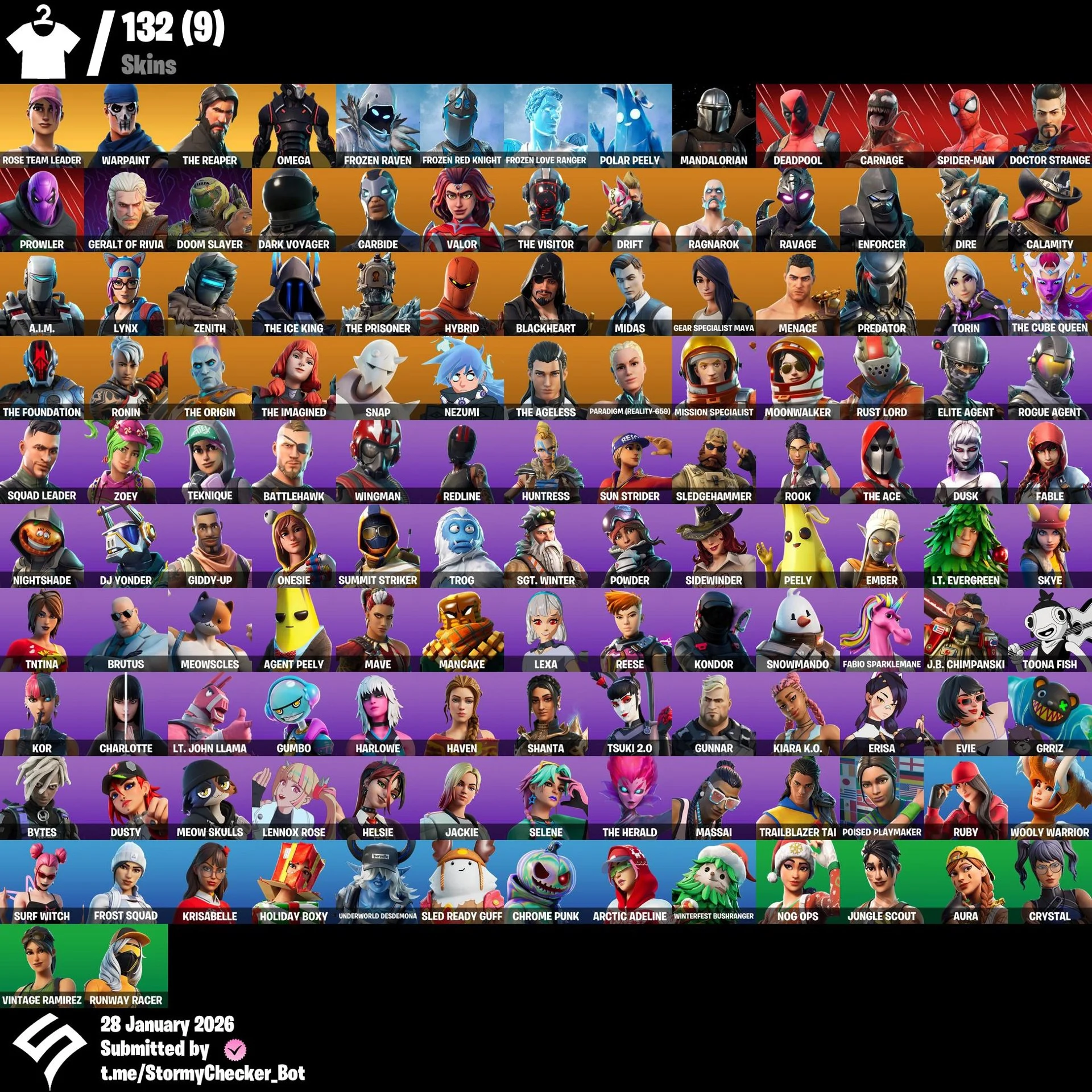🎮(PC PSN XBOX) 🌸 132 Skins 🌚 OG STW✨ The Reaper ⭐ Elite Agent 💝 Take The L 🐉 Omega 🩻 Midas 🌈 Peely ☠️ Nezumi 🪭 Surf Witch 👑 Crystal 🎶 Wingman 🪇 Drift 🗝️ Full  Email Access — screenshot 1