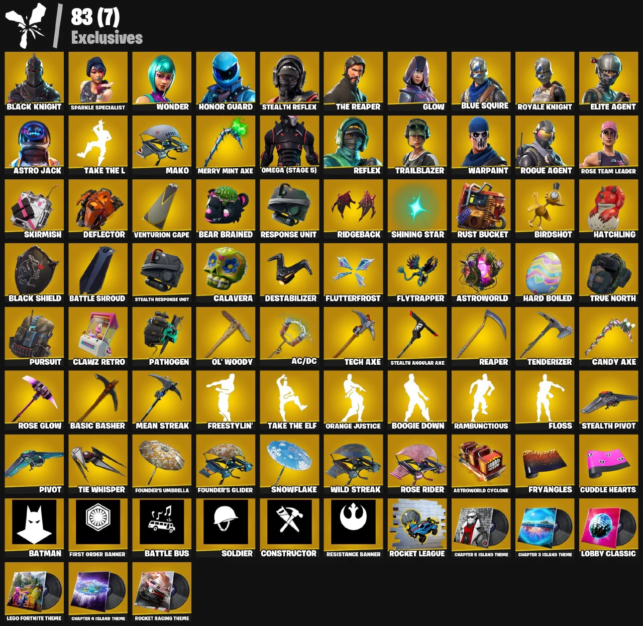 ⭕PC/PSN/XBOX⭕96 Skins + Black Knight + Wonder + MINTY + Honor Guard + Stealth Reflex + Glow + Astro Jack + Reflex + The Reaper + Take The L + Floss + Sparkle Specialist + Elite Agent + Blue Squire + Royale Knight + OG STW + MAX OMEGA + Trailblazer |200 Vb — image 1