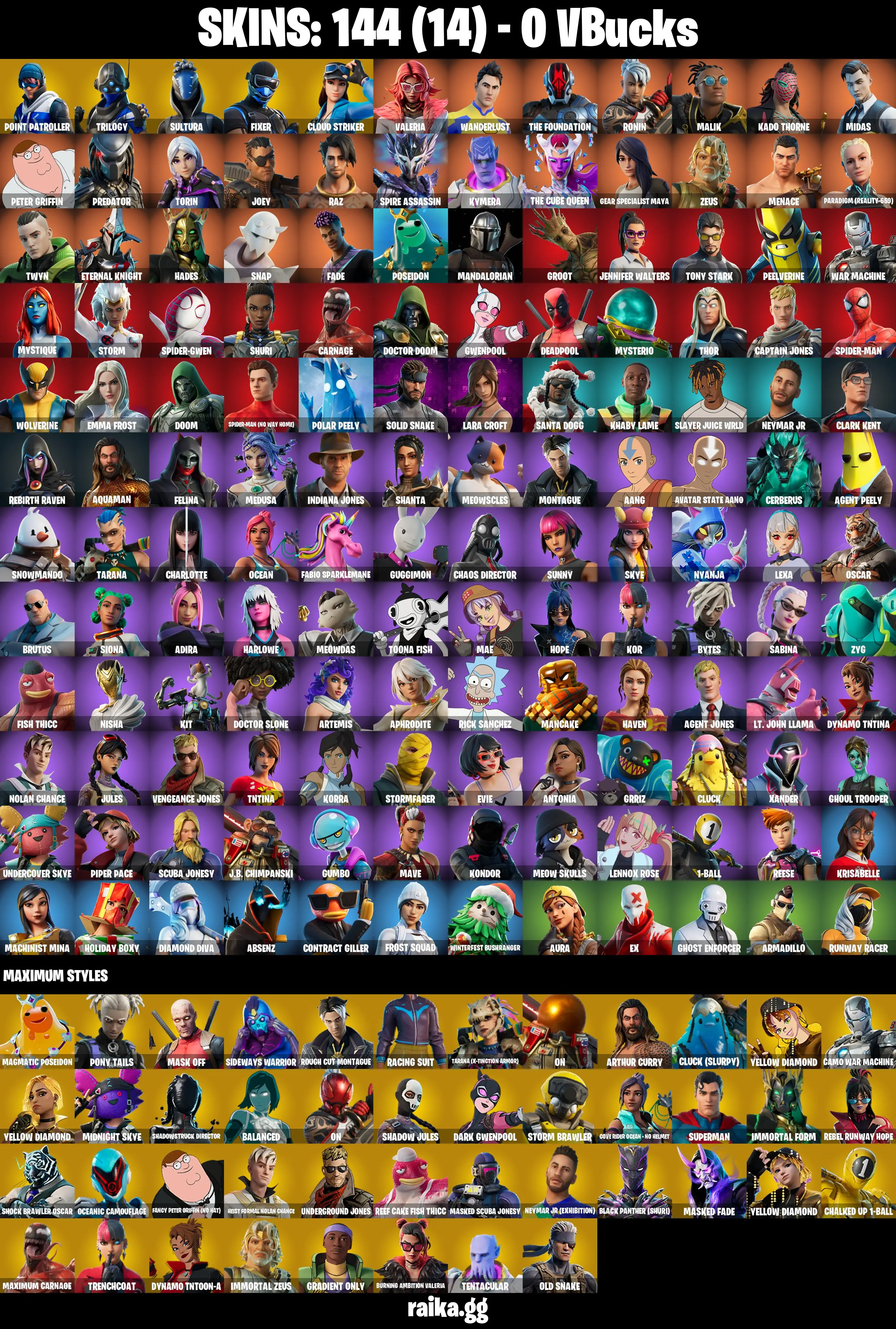 (PC/PSN/XBOX) 0 VB) 144 SKINS πPoint Patroller π Trilogy π Sultura π Fixer π Cloud Striker π Valeria π Wanderlust π The Foundation π Ronin /PARENTAL CONTROL β image 1
