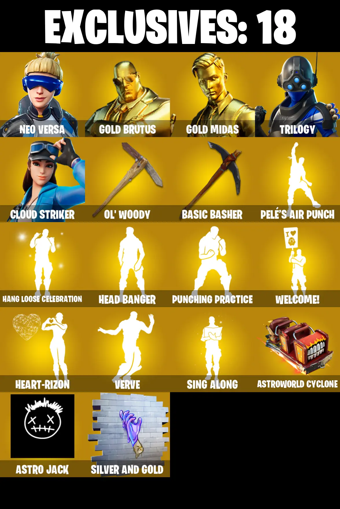 (PC/PSN/XBOX) 131 SKINS πNeo Versa π Gold Brutus π Gold Midas π Trilogy π Cloud Striker π Galaxia π Valeria π Fusion π Vi π 150 V-BuckPARENTAL CONTROL β image 2