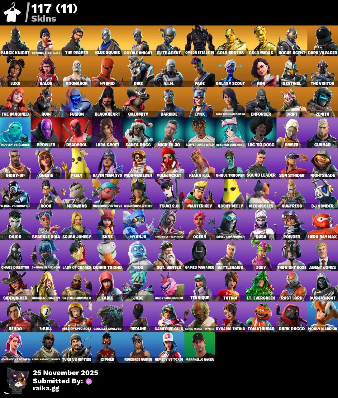 [PC/XBOX]  117 skins | Renegade Raider | Aerial Assault Trooper | Black Knight | Sparkle Specialist | The Reaper | Blue Squire | Royale Knight | Elite Agent | 150 VB — screenshot 5