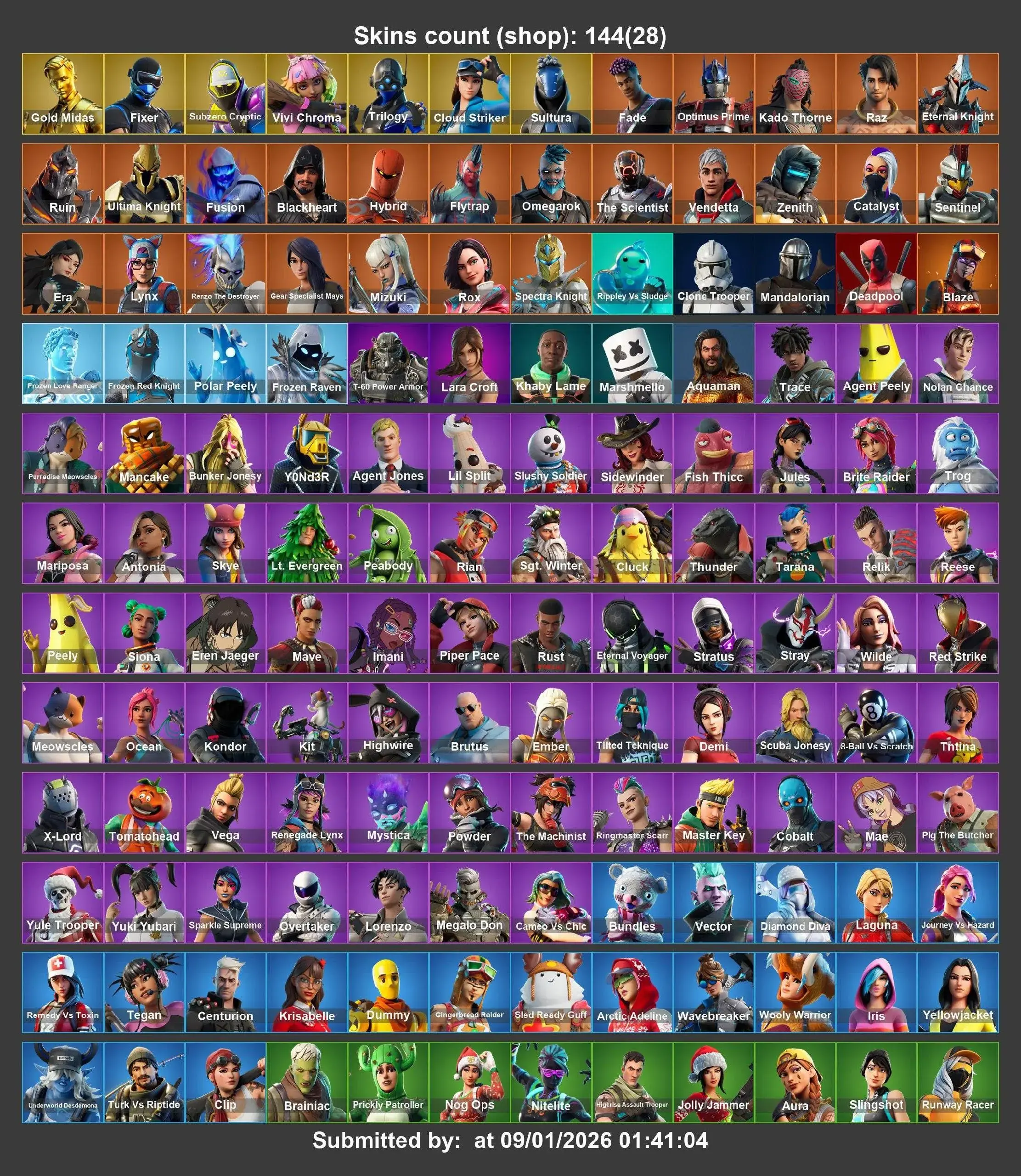 ✧･ﾟ:*✧ Fortnite ⸱ 144 skins, Gold Midas, Fixer, Subzero Cryptic ✧･ﾟ:*✧ Hurry! ✧･ﾟ:*✧ [y61553226f] — screenshot 5