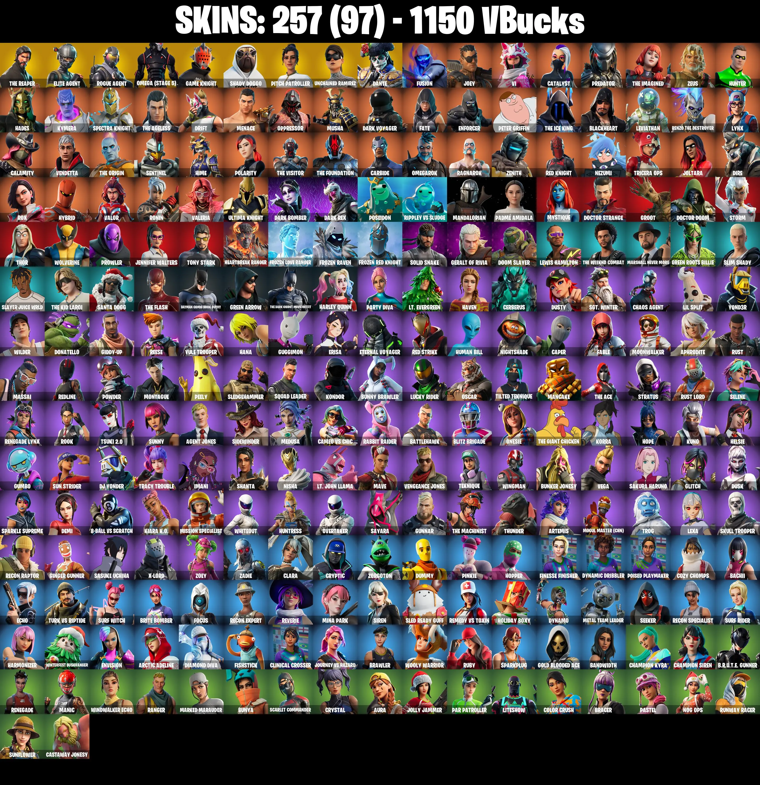 PC/PSN/XBOX ♨️257 skins ✨ Sakura Haruno ✨ Reaper ✨ The Reaper ✨ Elite Agent ✨ Take The L ✨ Orange Justice ✨ Tidy ✨ Dark Voyager ✨ Rogue Agent ✨(PARENTAL CONTROL) #B2405 — image 2