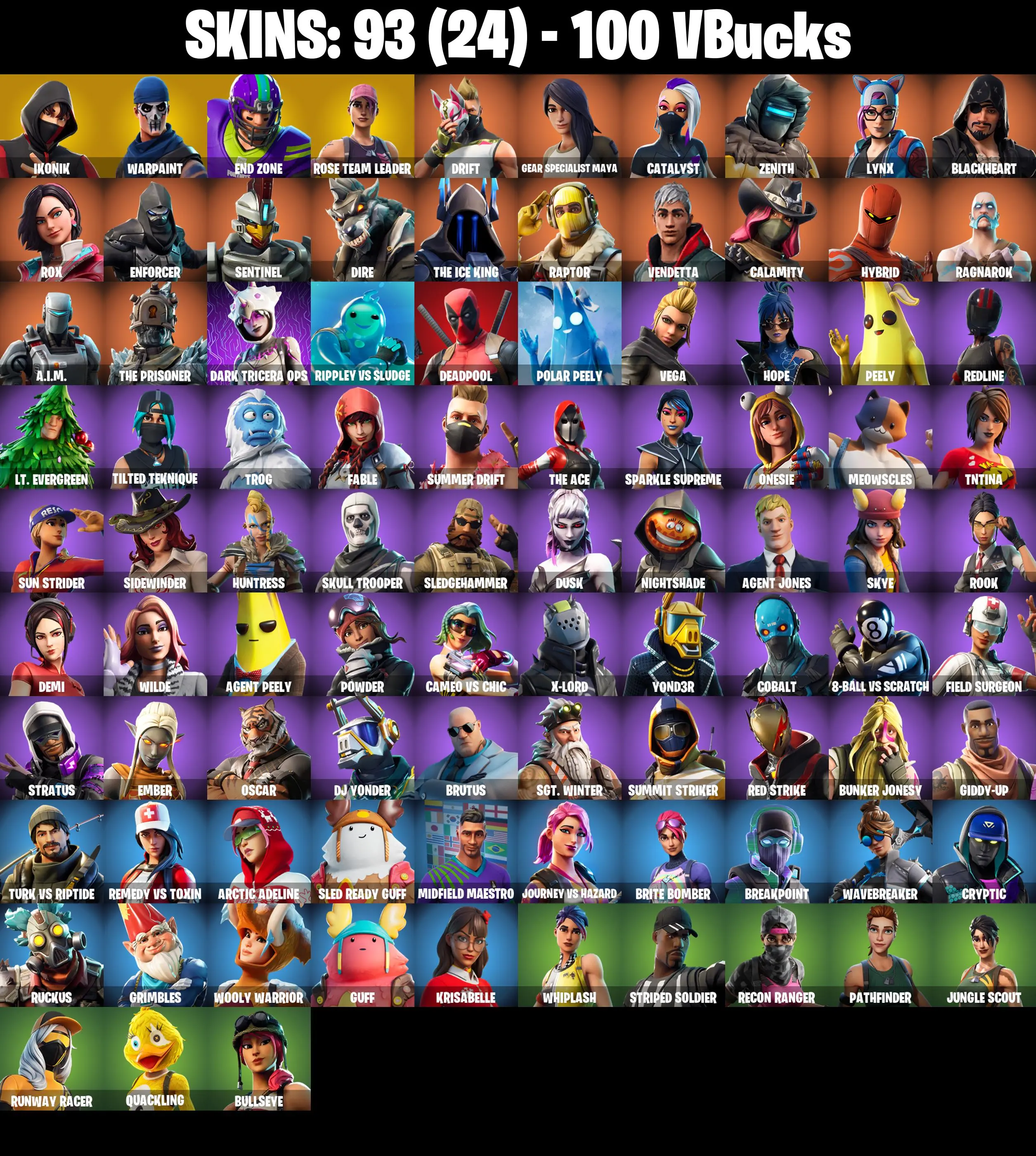 PC/PSN/XBOX ♨️93 skins ✨ OG STW ✨ IKONIK ✨ Scenario ✨ Deadpool ✨ End Zone ✨ Drift ✨ Ragnarok ✨ Dire ✨ The Ice King ✨ Peely ✨ Vendetta ✨ #B2406 — image 2