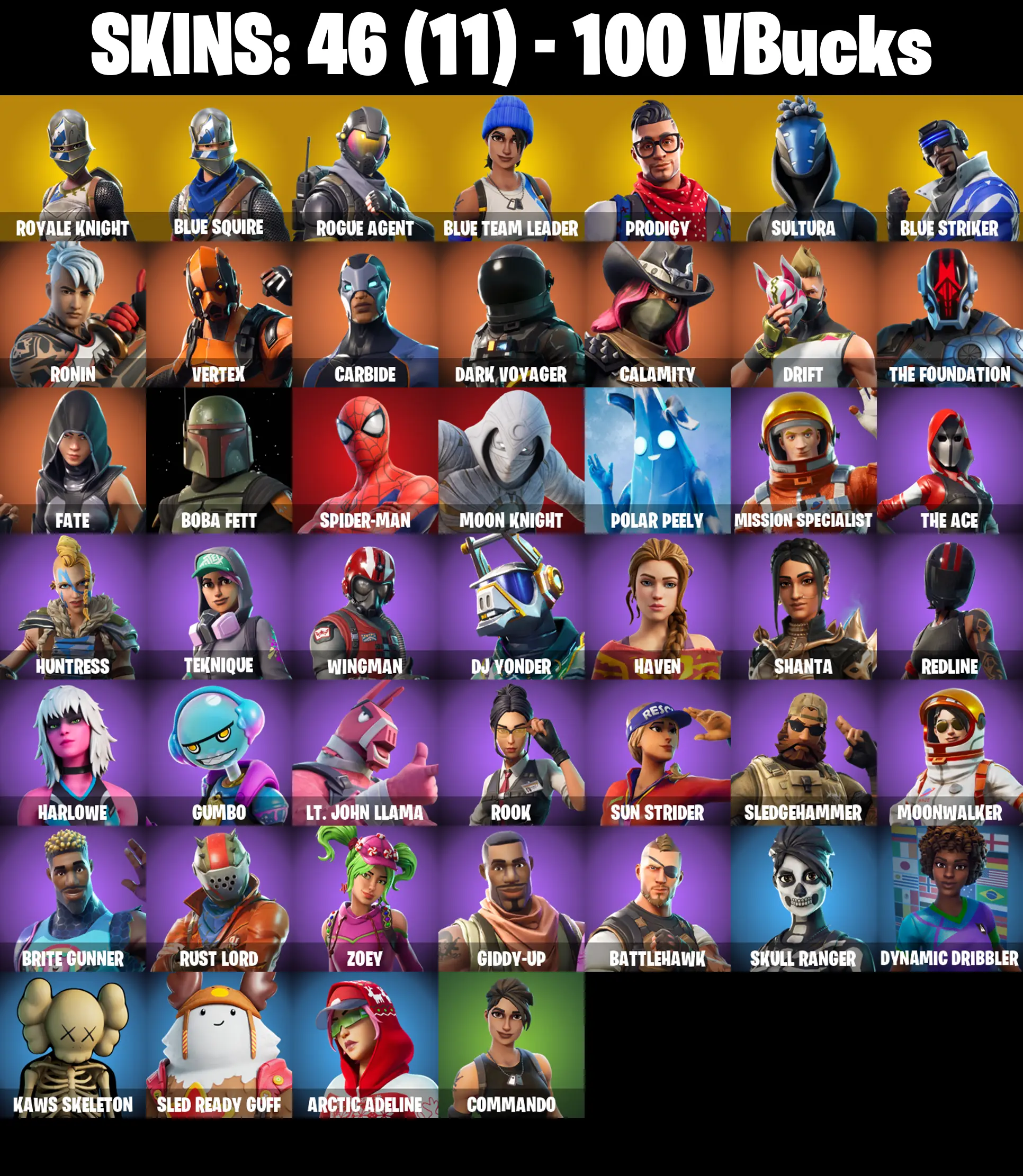 PC/PSN/XBOX ♨️46 skins ✨ Royale Knight ✨ Blue Squire ✨ Take The L ✨ Orange Justice ✨ Tidy ✨ Dark Voyager ✨ Rogue Agent ✨ Drift ✨ Carbide ✨ #B2360 — image 2