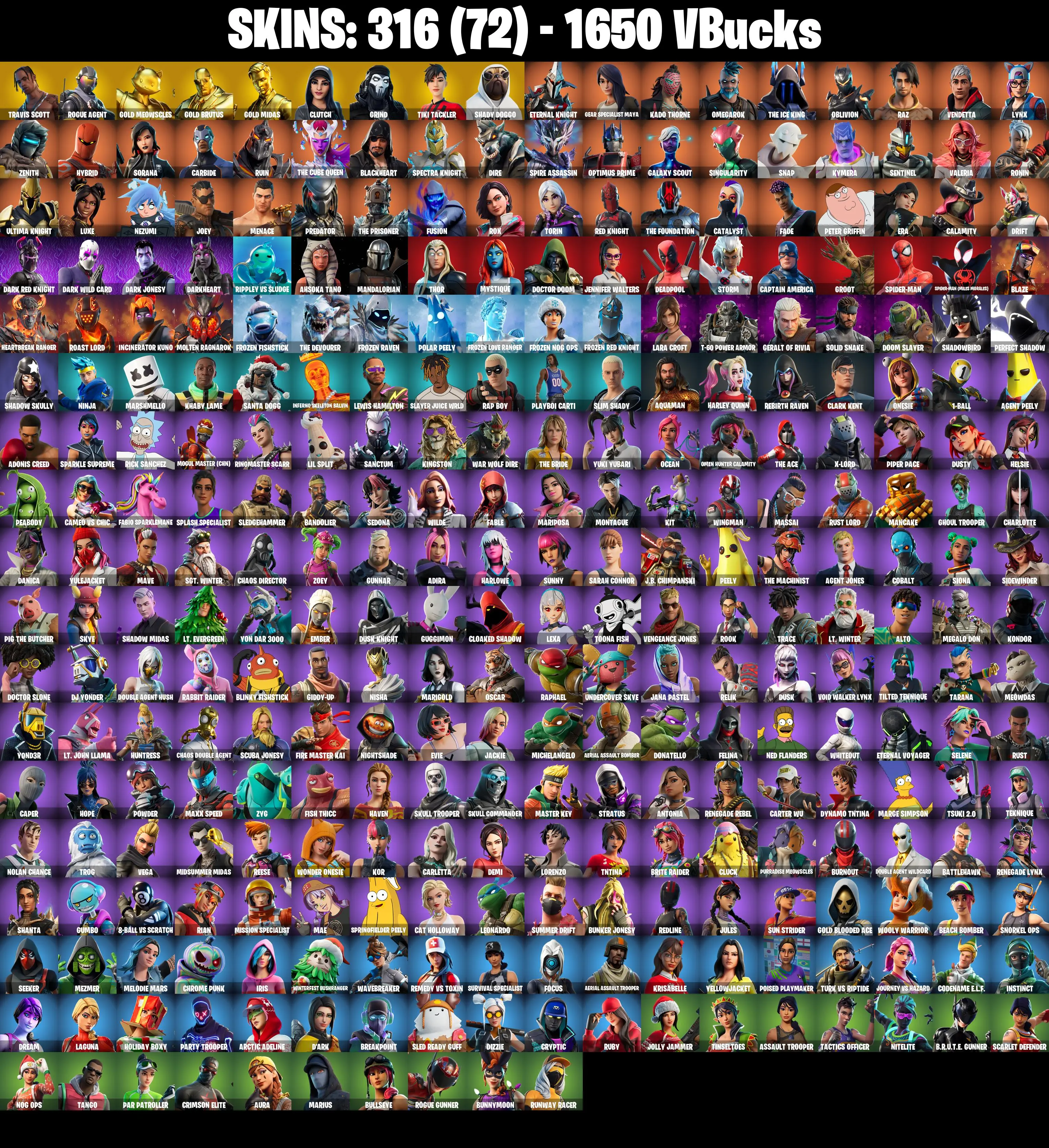 PC/PSN/XBOX ♨️316 skins ✨ Travis Scott ✨ Lara Croft ✨ Deadpool ✨ Candy Axe ✨ Reaper ✨ Take The L ✨ Orange Justice ✨ Rogue Agent ✨ Drift ✨ #B1290 — image 2